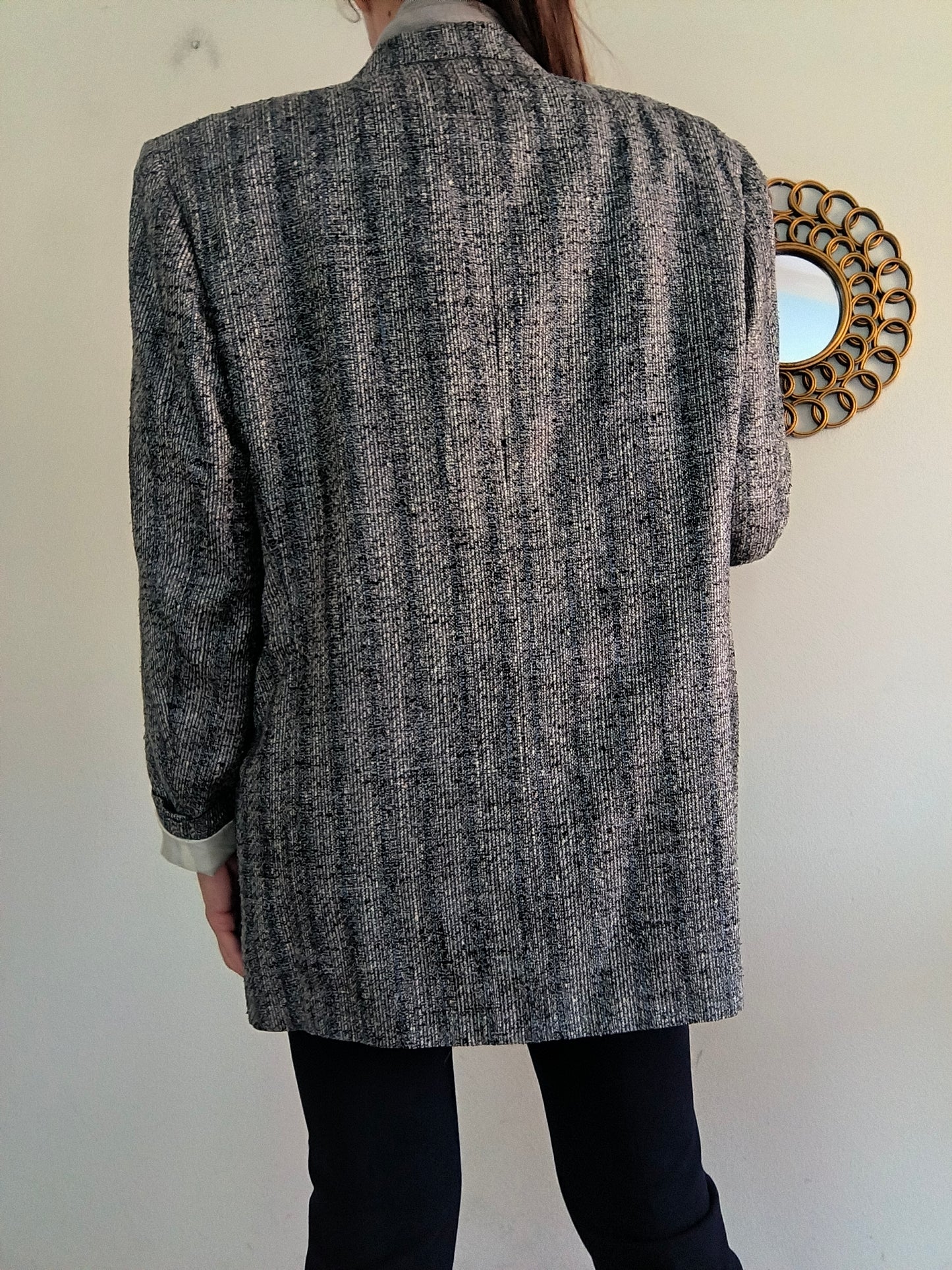 Blazer pura seta grigio