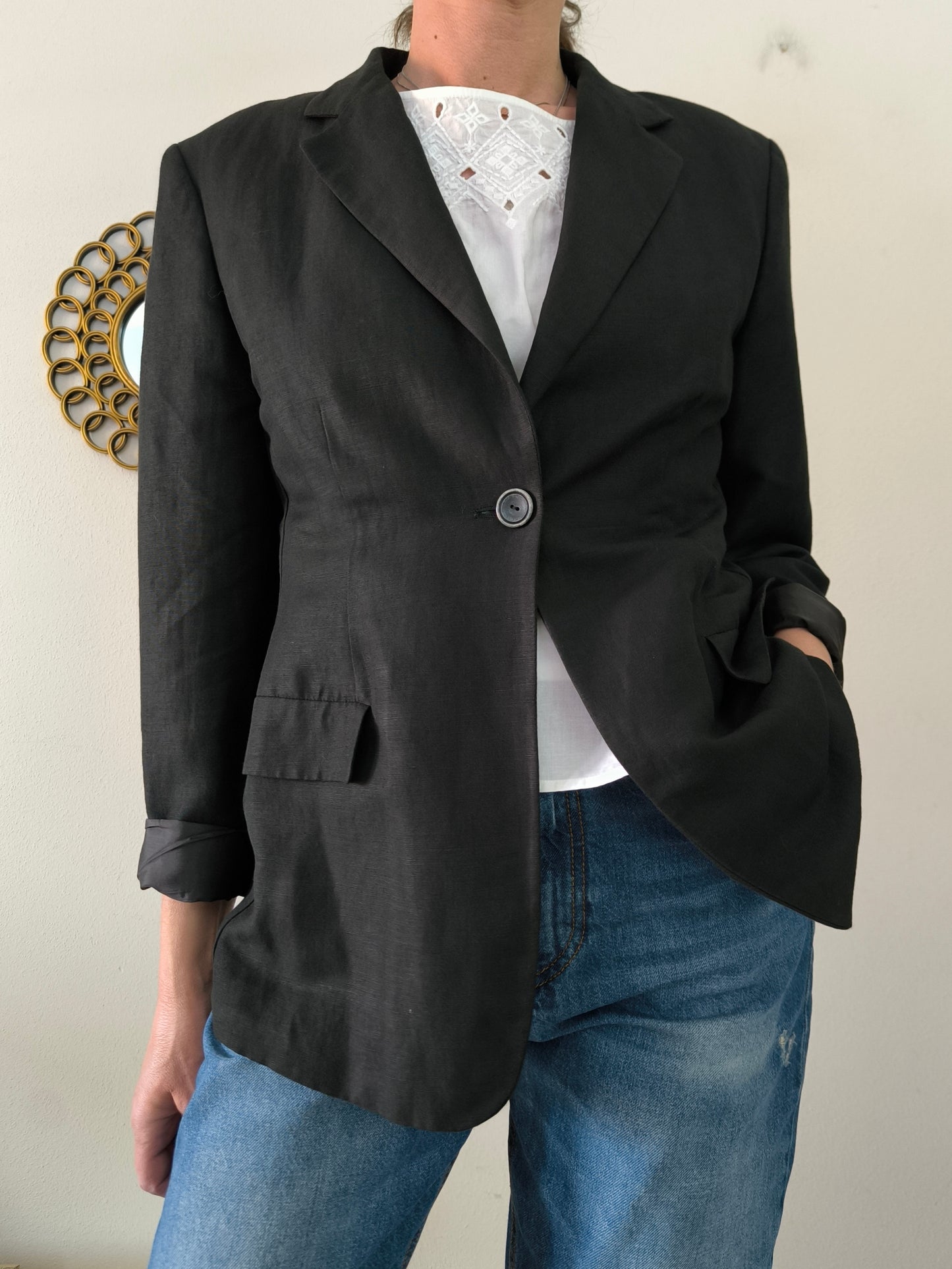 Blazer Marella in lino nero tg 44
