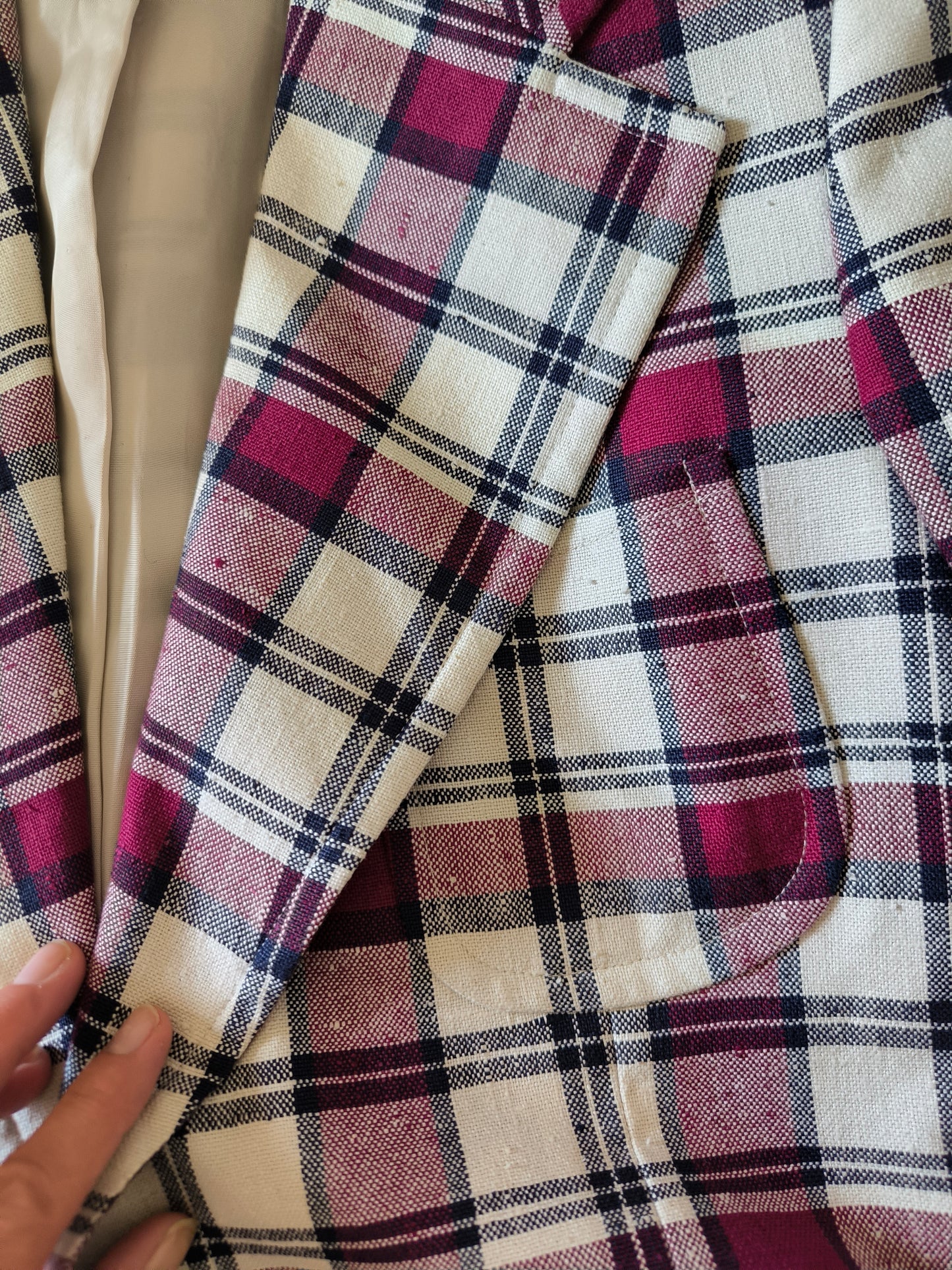 Blazer sartoriale vintage unisex a quadri tg M