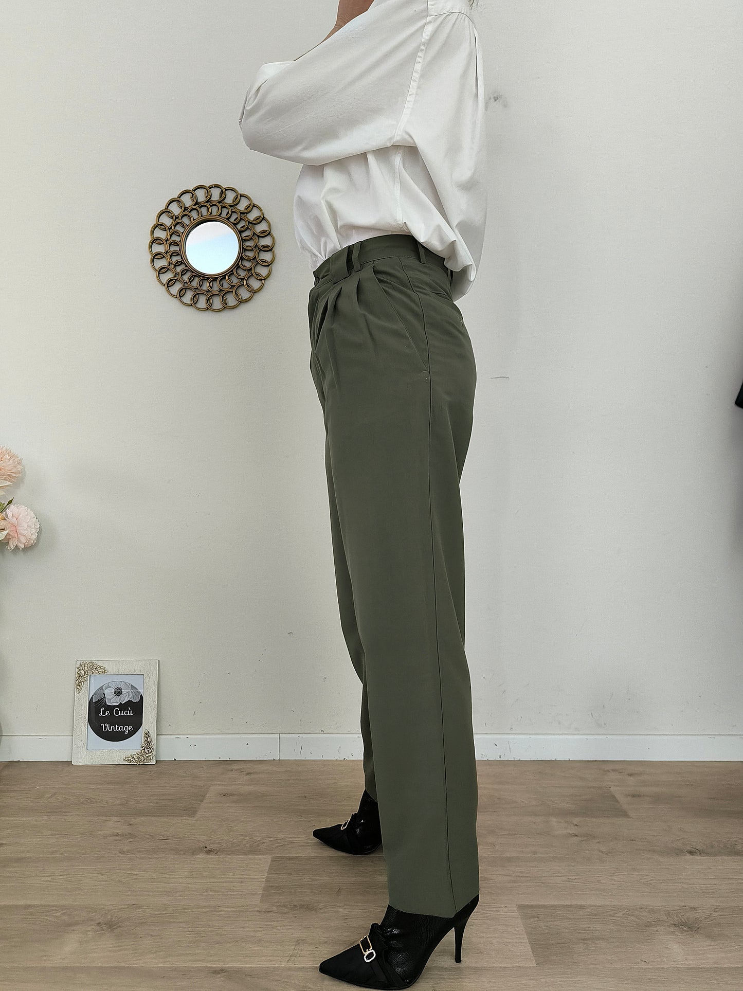 Pantalone No Strike olive anni 80 tg 42