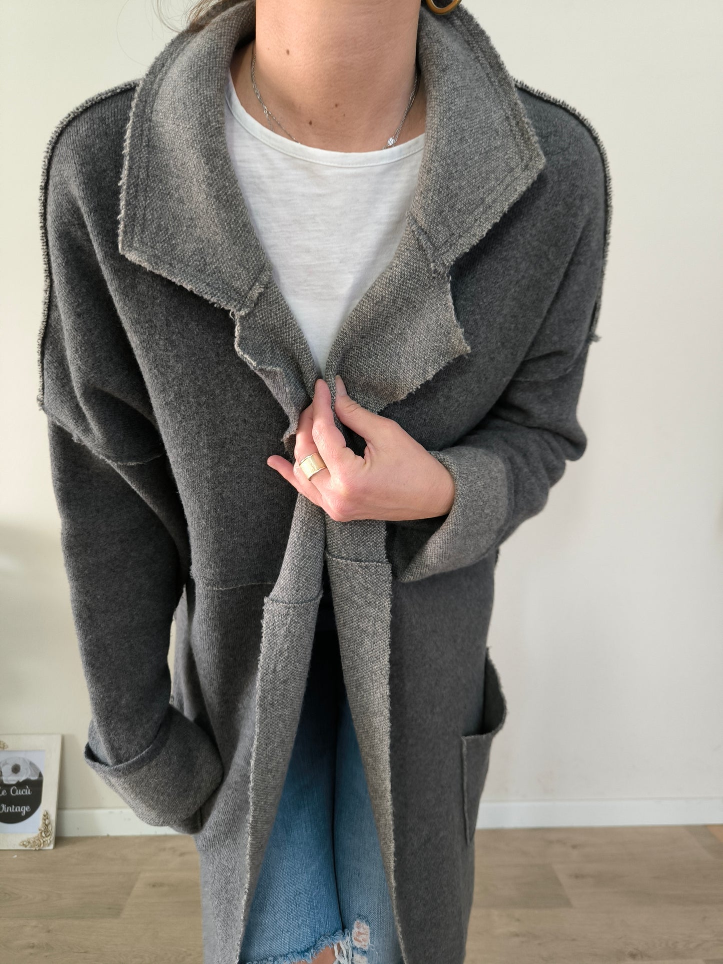 Cardigan Taviani lana grigia