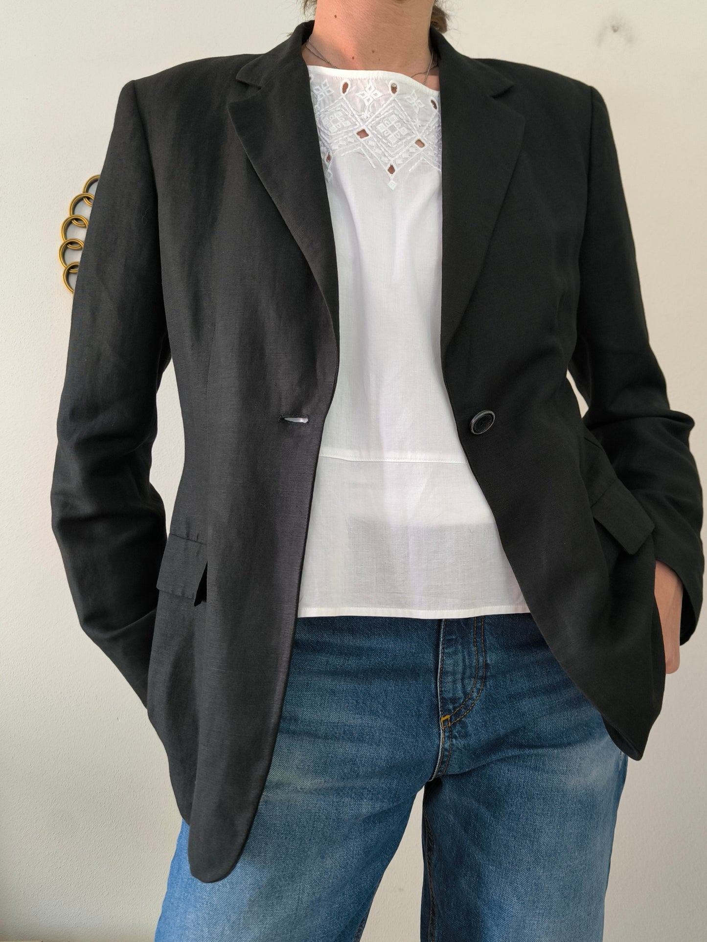Blazer Marella in lino nero tg 44