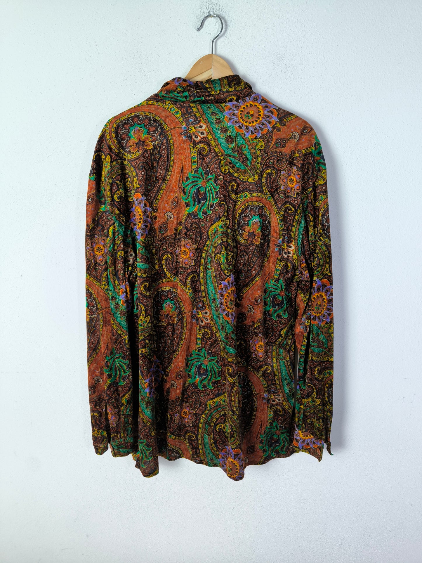 Camicia over sartoriale in velluto fantasia