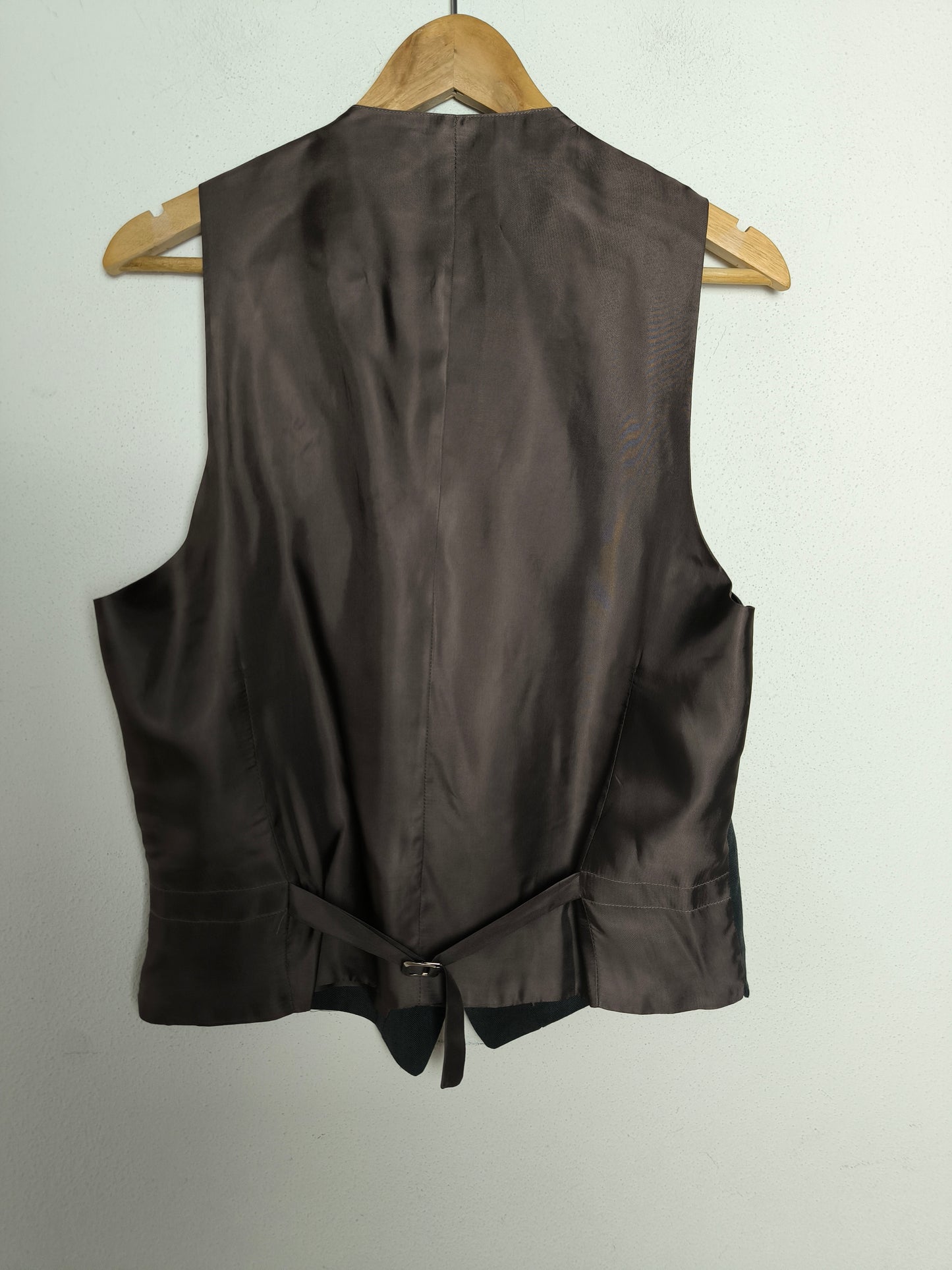 Gilet marrone/grigio pura lana vergine tg 48