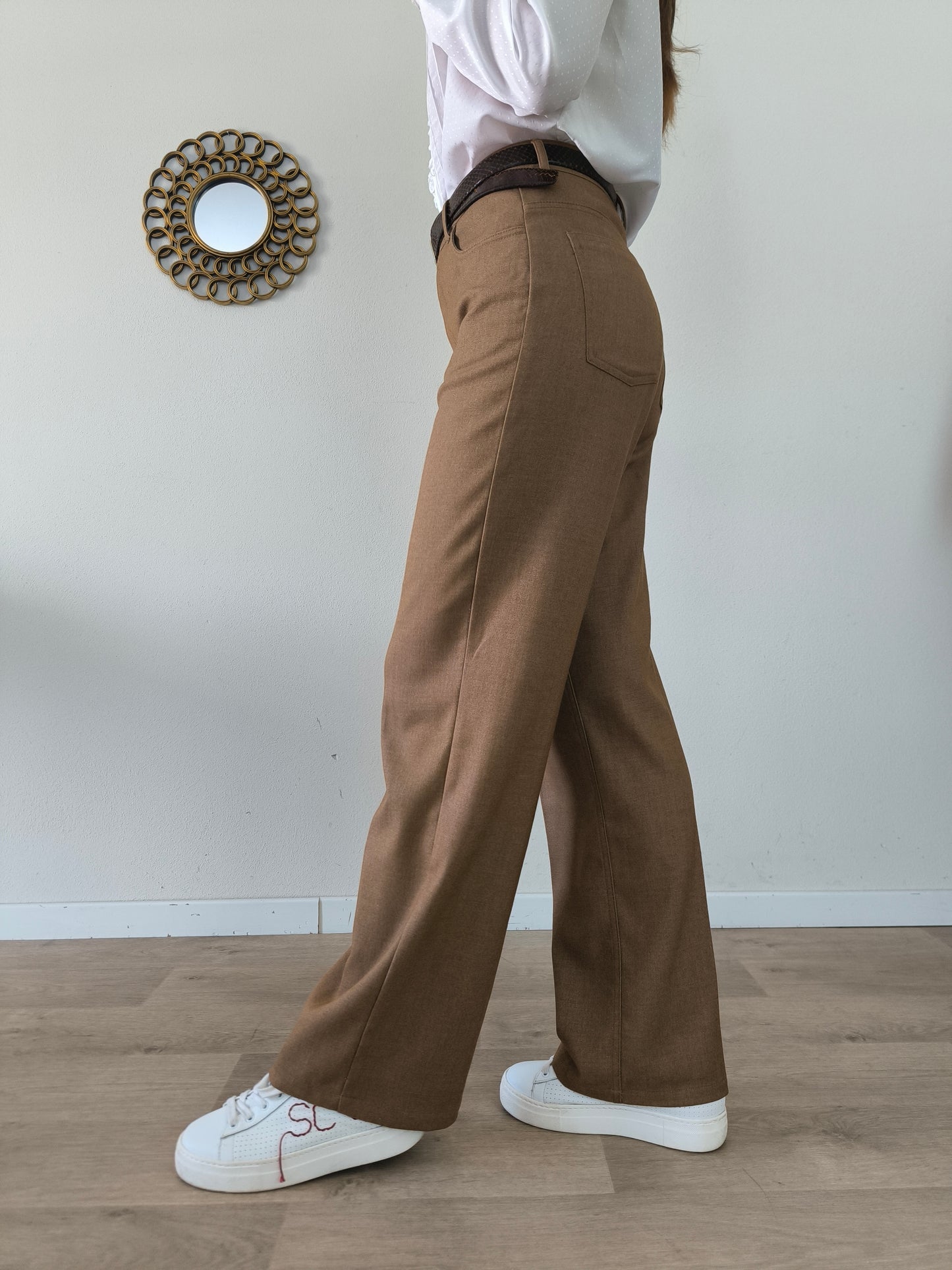 Pantalone ampio Mango marrone chiaro tg S/M
