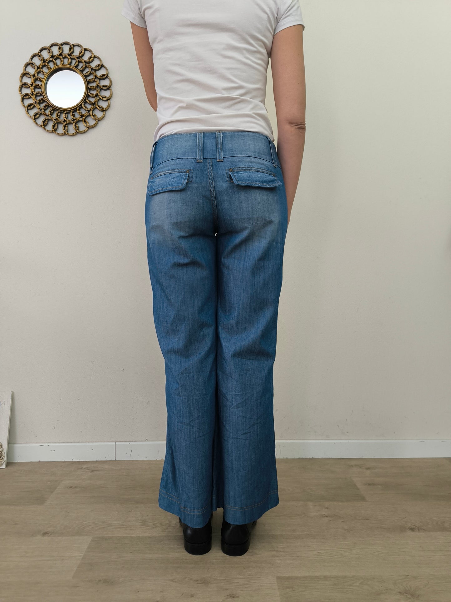 Jeans Benetton vintage a gamba larga tg 42