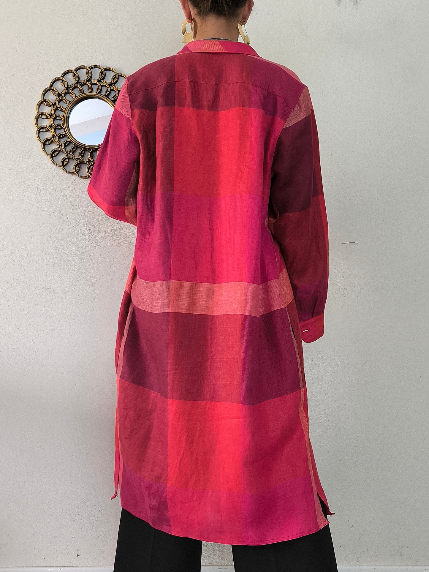 Spolverino/chemisier Gilmar in lino magenta