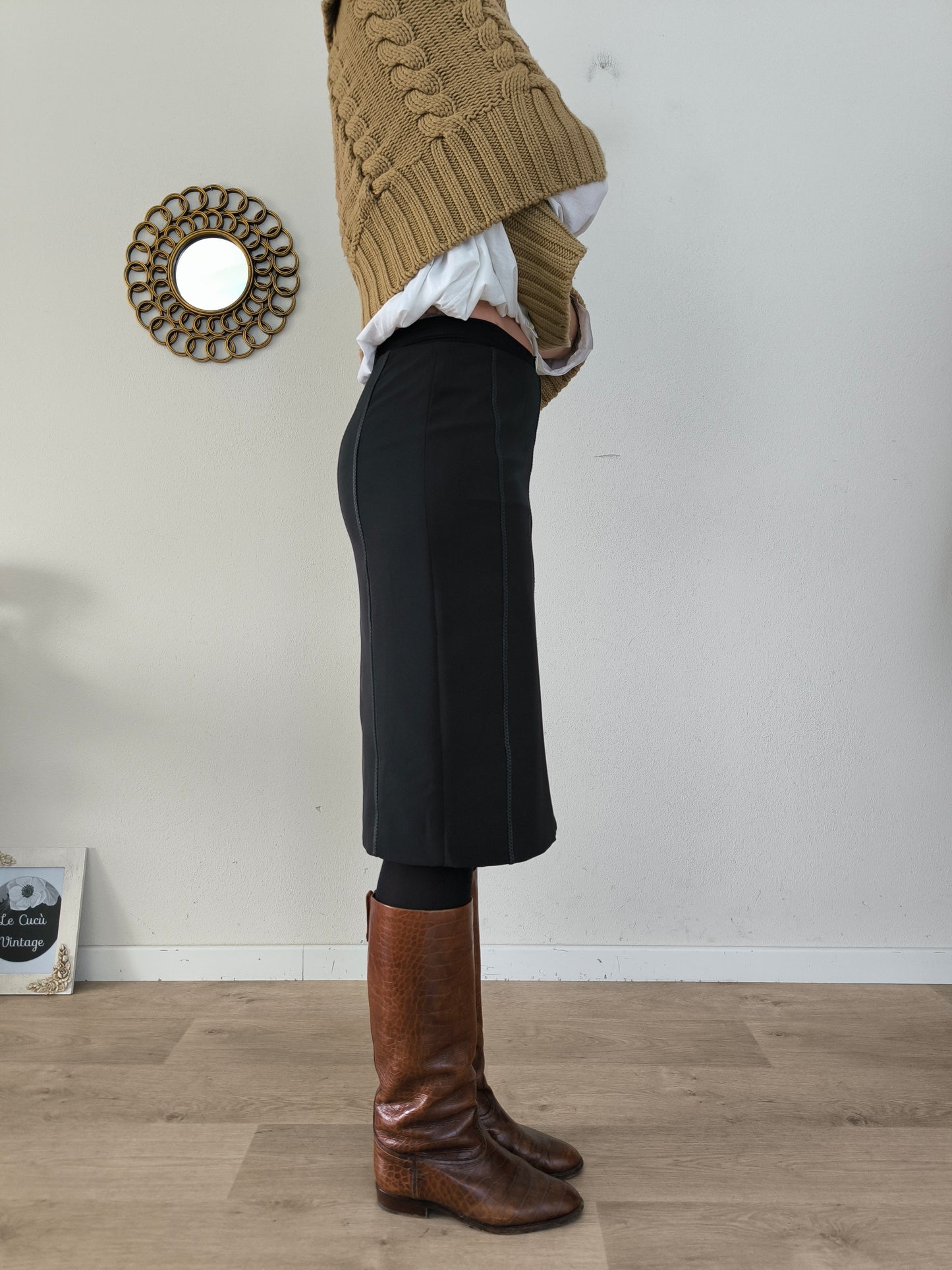 Gonna Max&co con inserti in vera pelle
