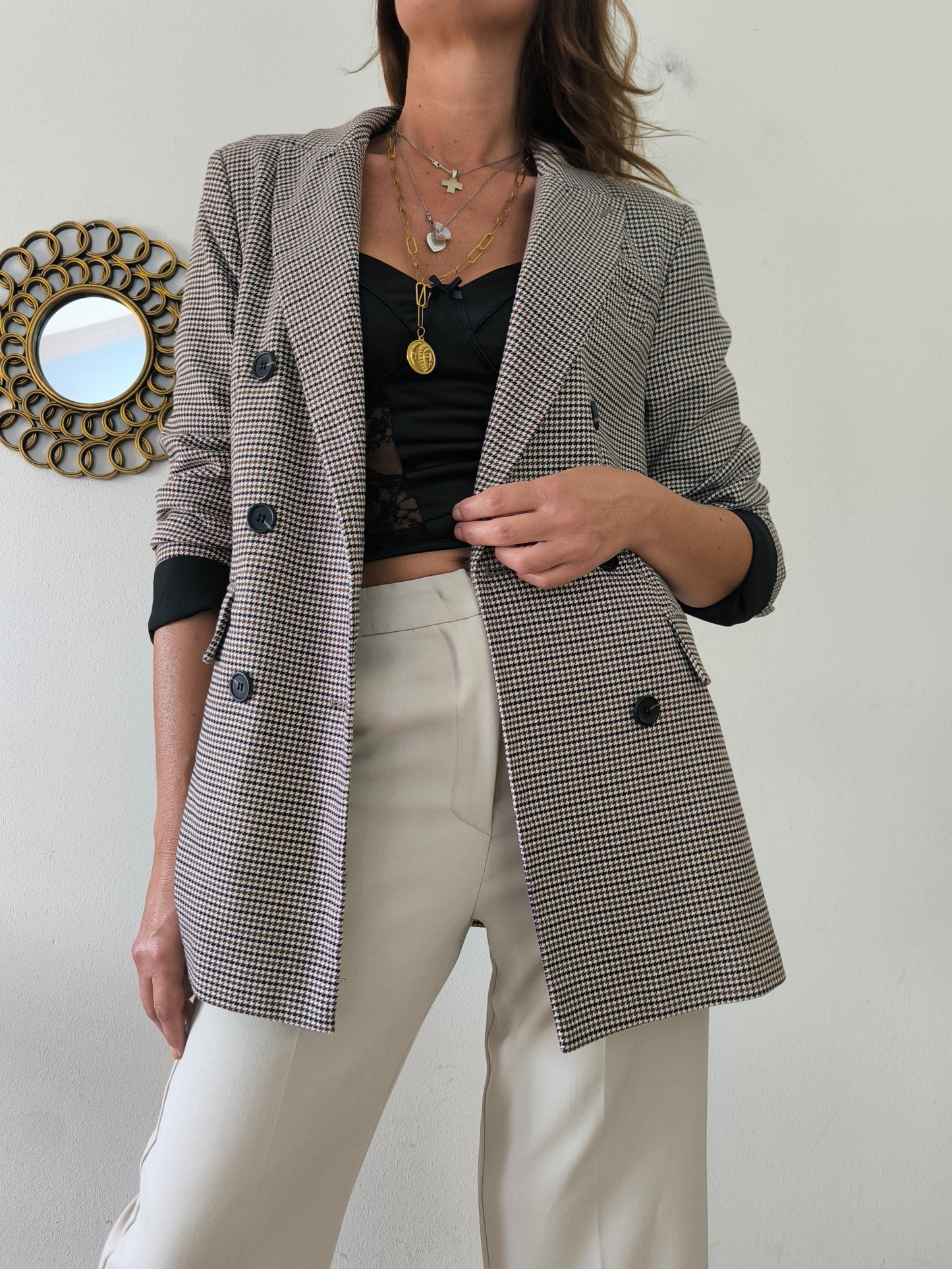 Blazer pied de poule Gina Tricot