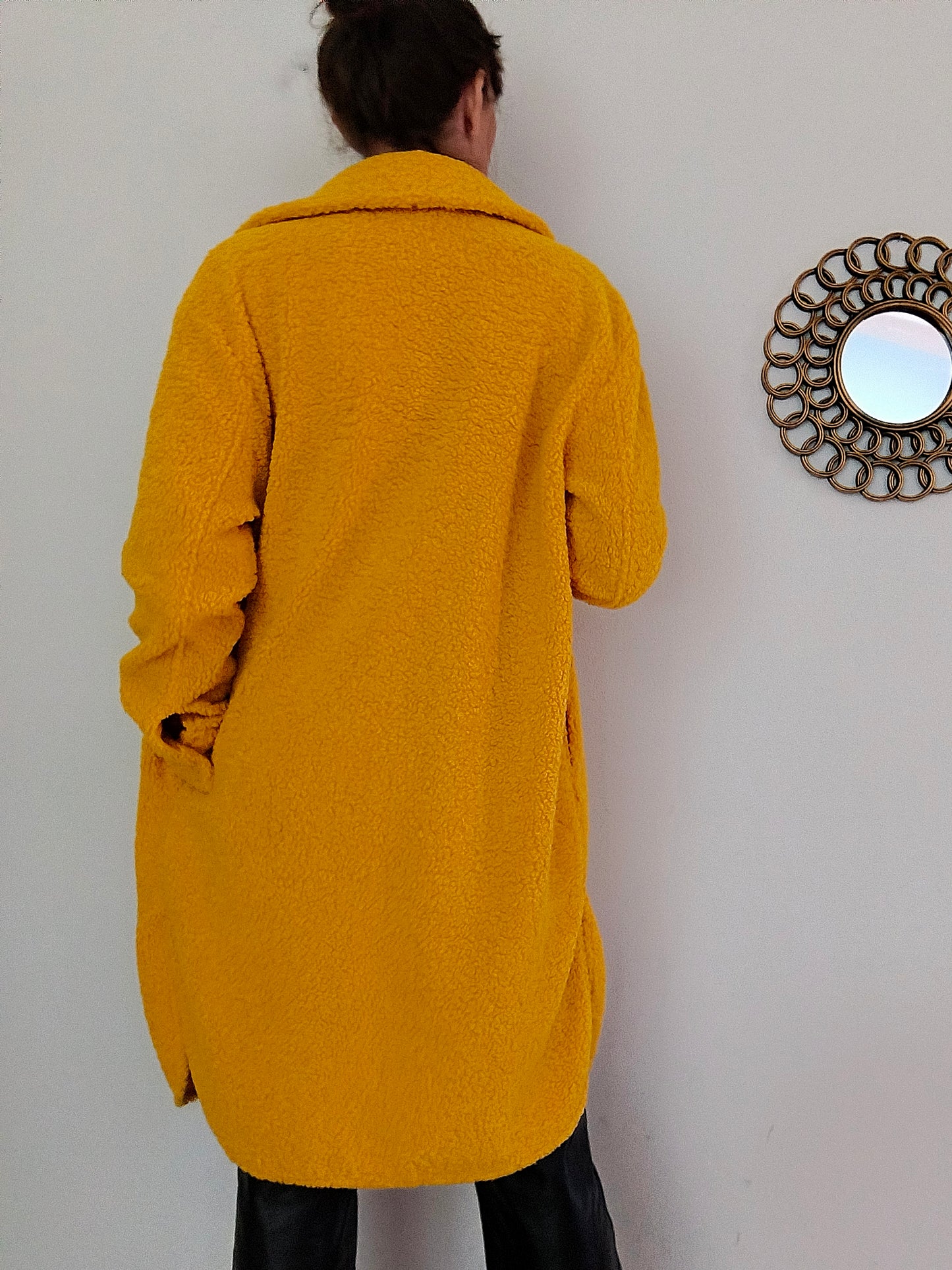Cappotto teddy senape