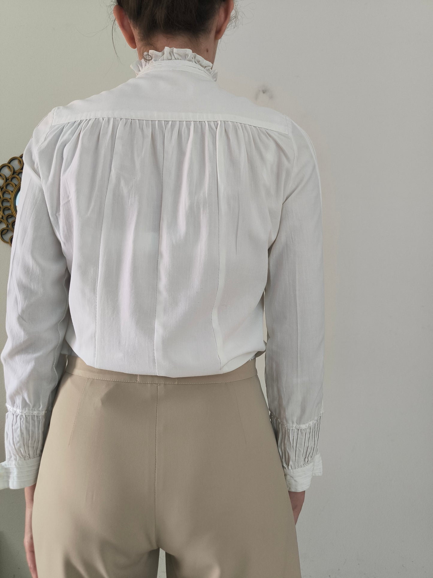 Camicetta vittoriana in cotone e perline tg S/M