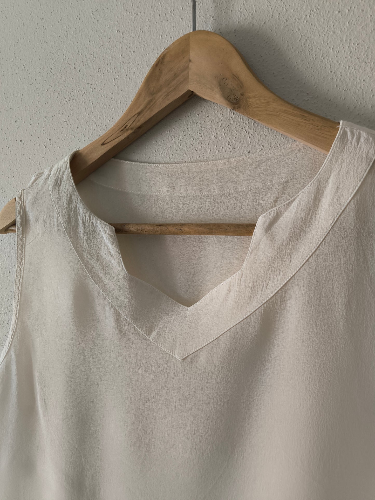 Blusa sartoriale in seta panna tg S/M