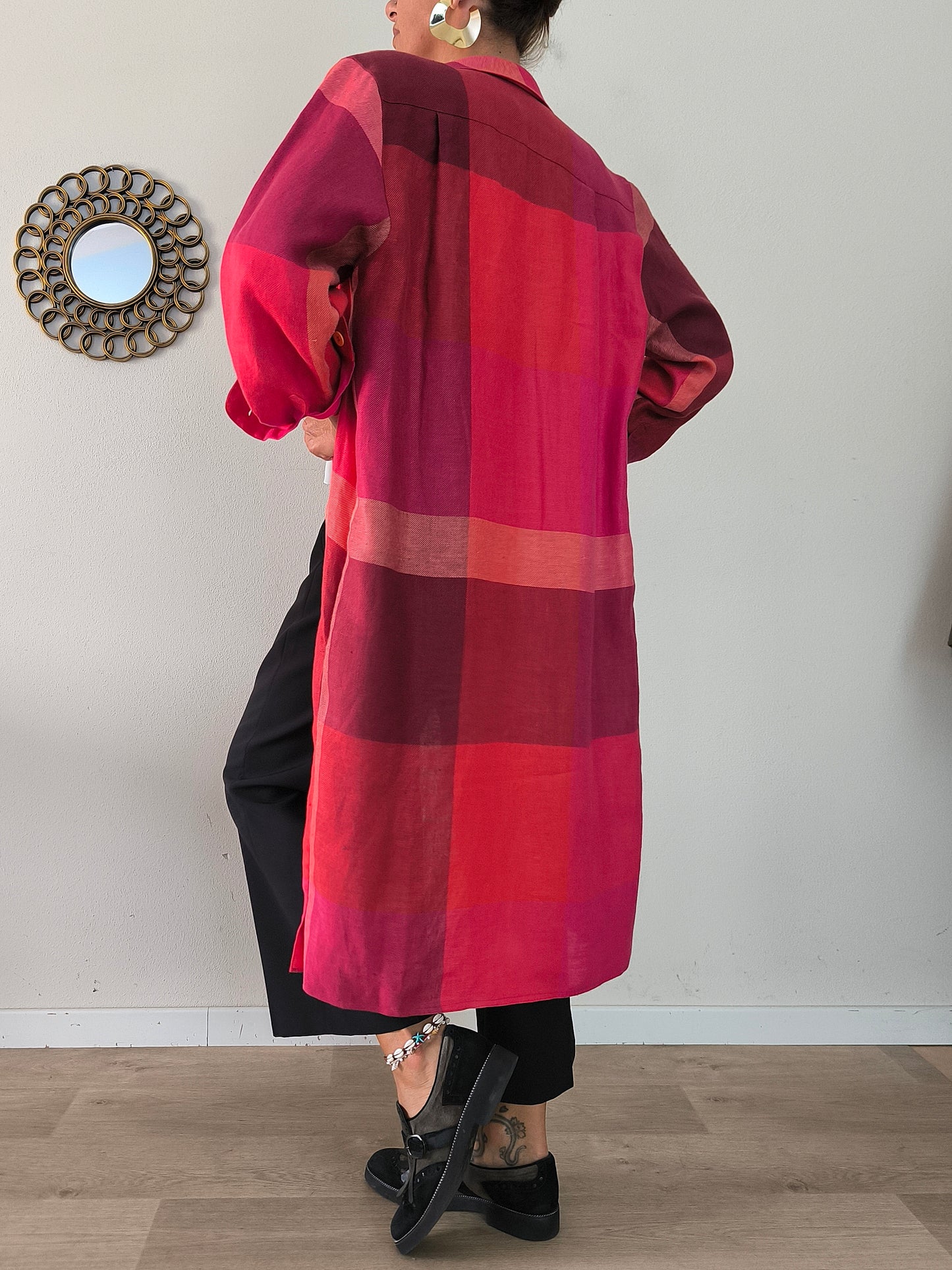 Spolverino/chemisier Gilmar in lino magenta