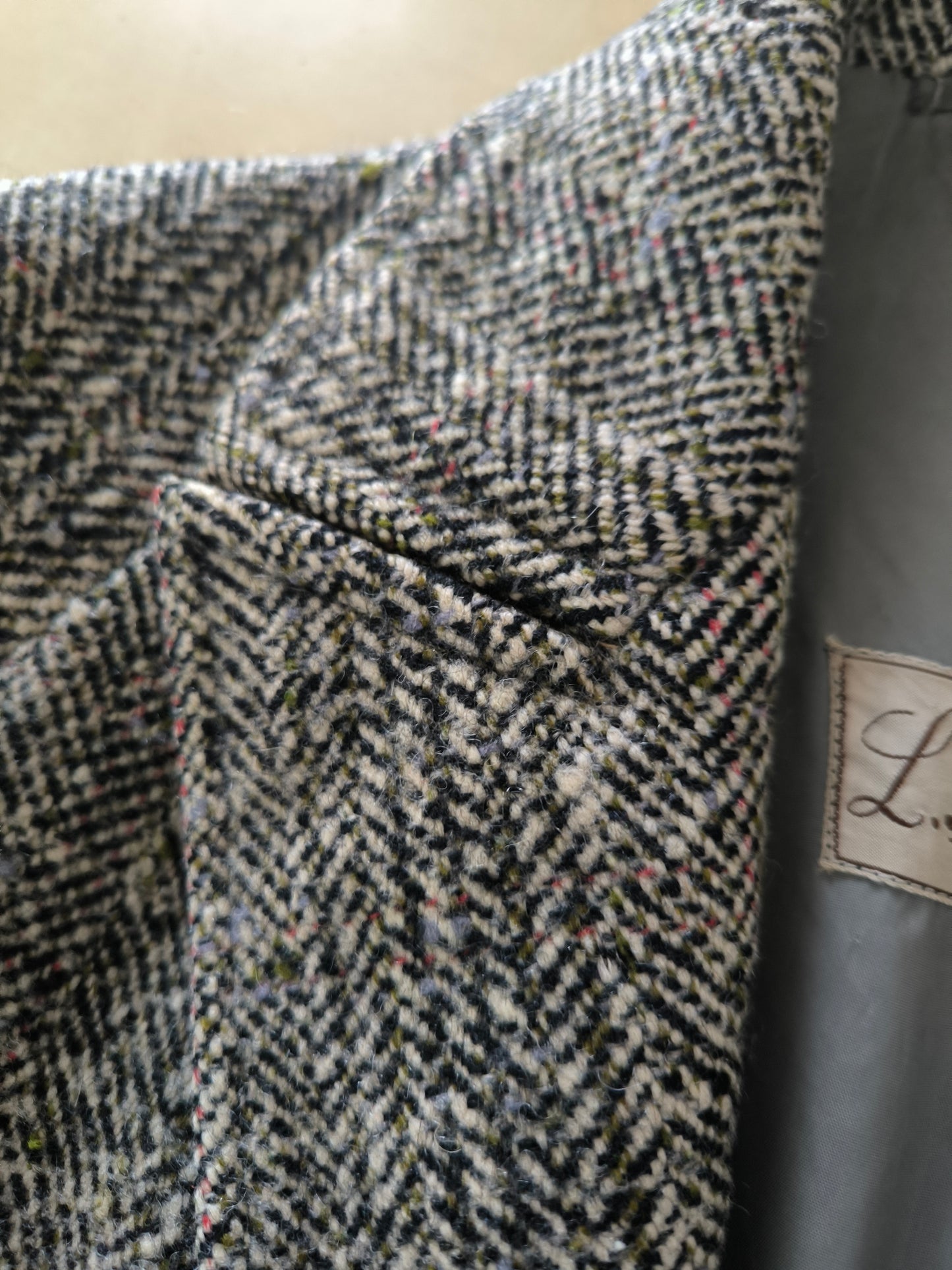 Cappotto vintage unisex sartoriale in tweed
