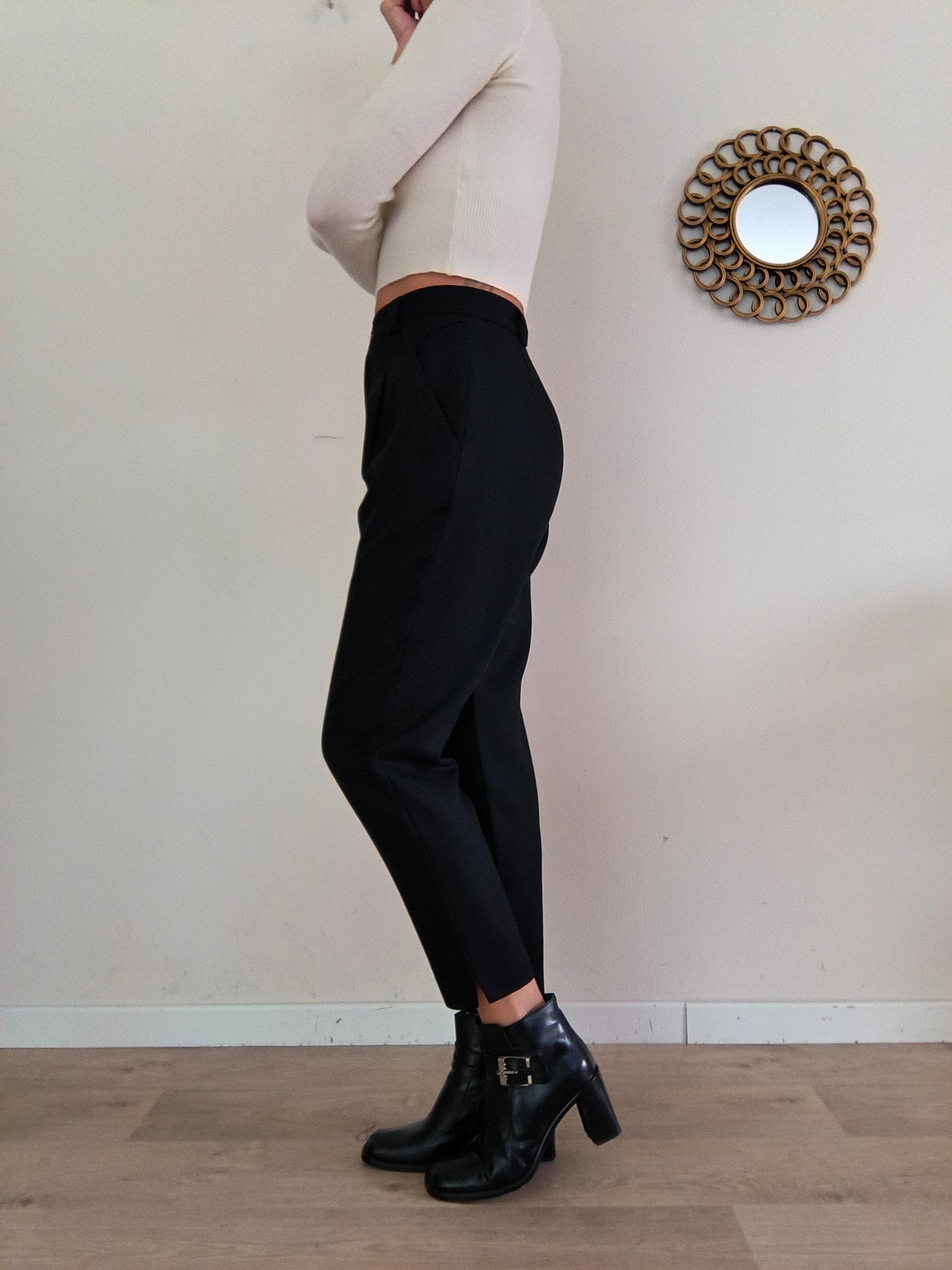 Pantalone vintage vita alta pura lana tg S/M