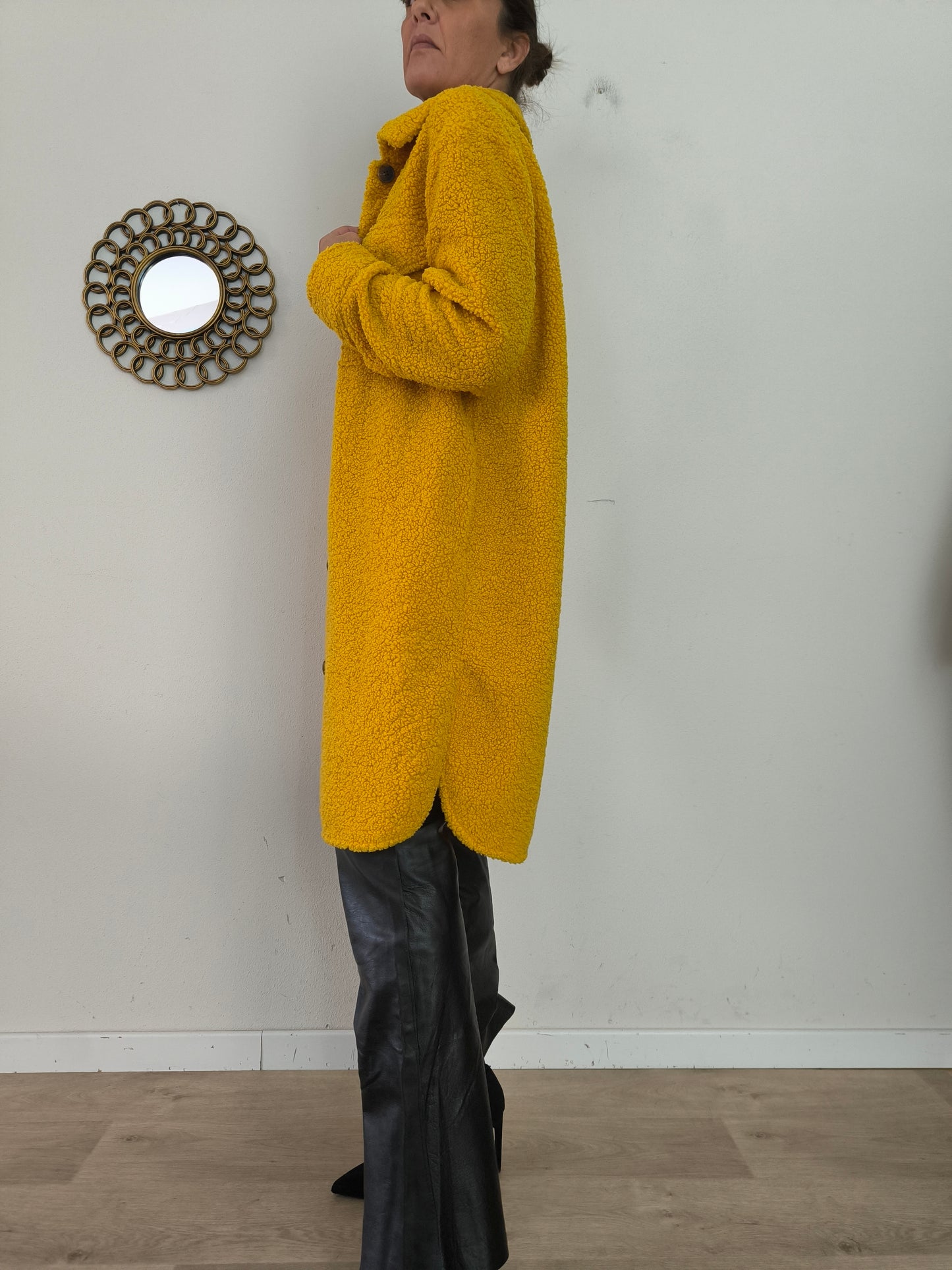 Cappotto teddy senape