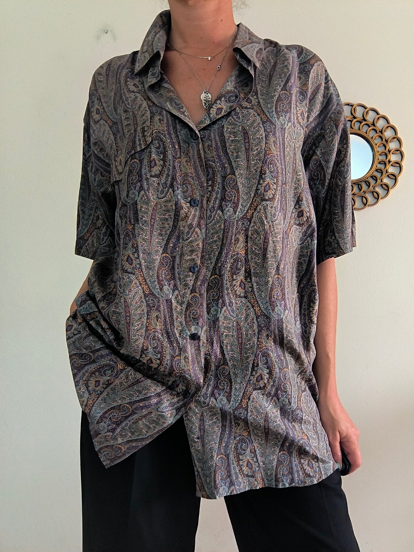 Camicia Paisley in pura seta unisex