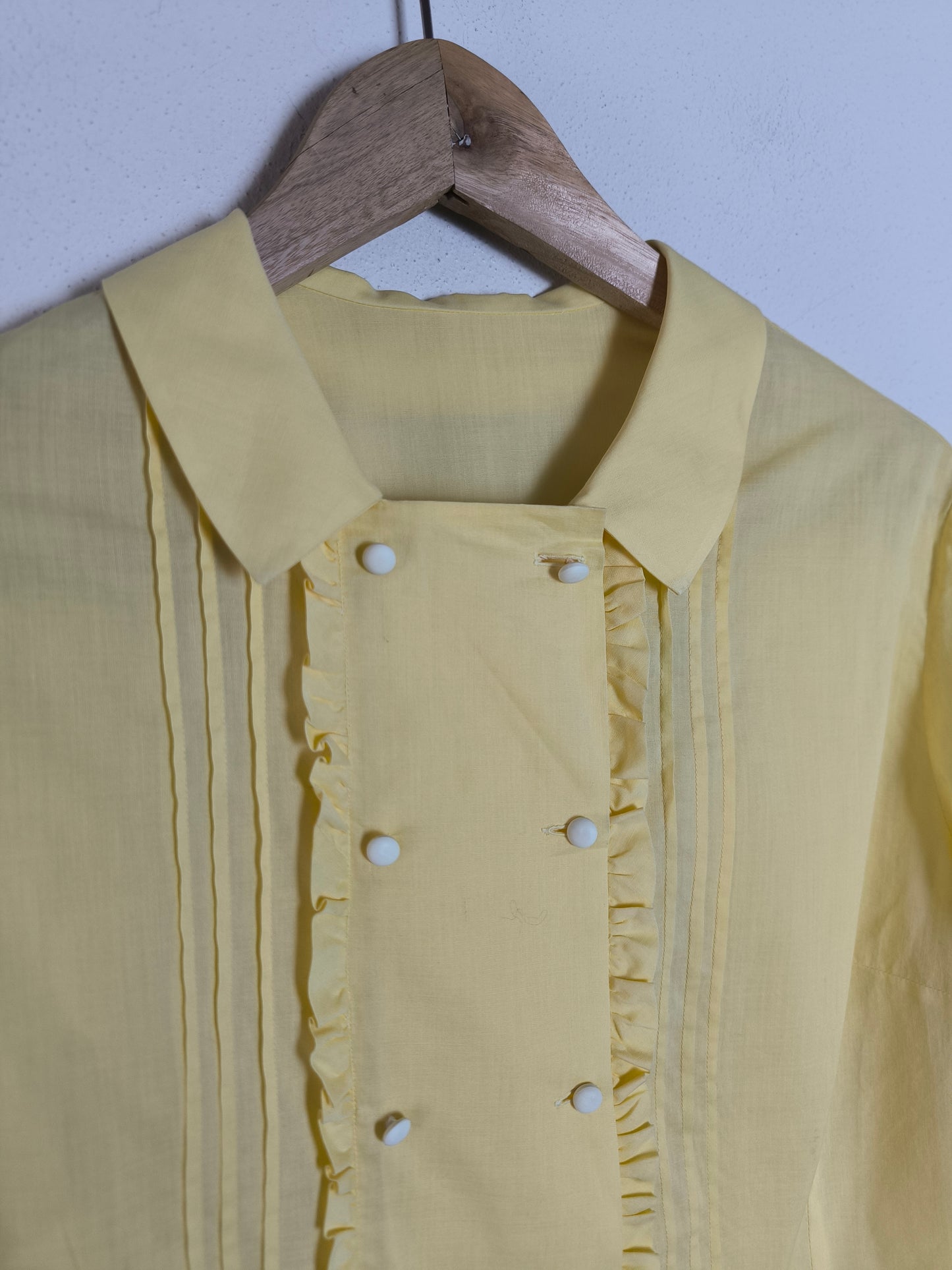Camicia 1950's in cotone giallo crema tg S