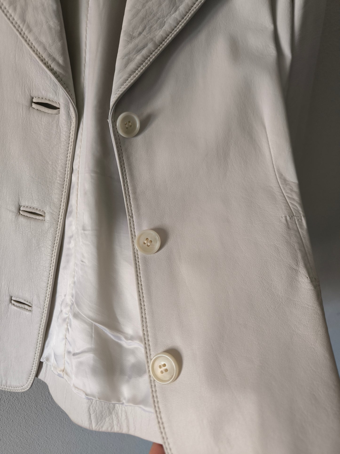 Blazer vera pelle bianco
