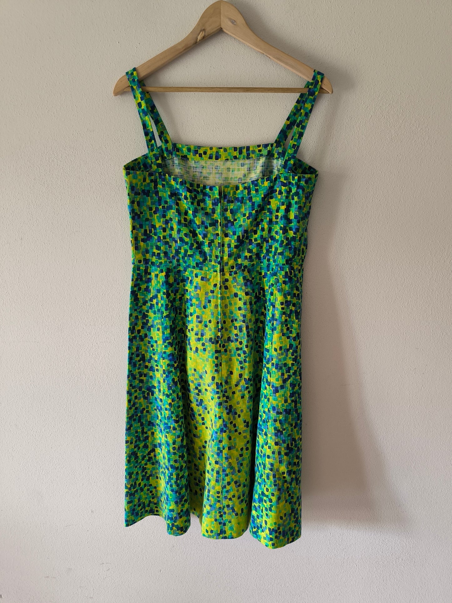 Abito vintage giallo/verde in cotone
