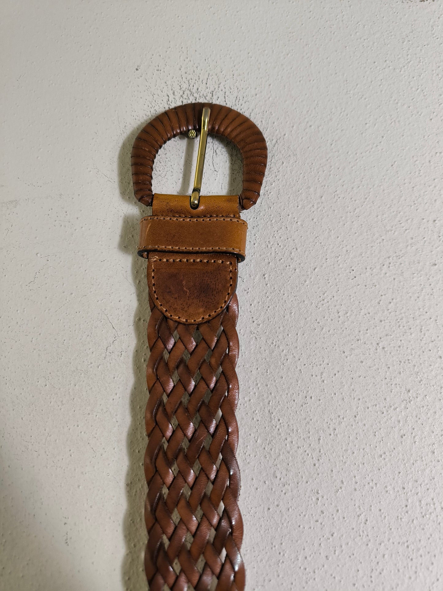 Cintura vintage in pelle intrecciata