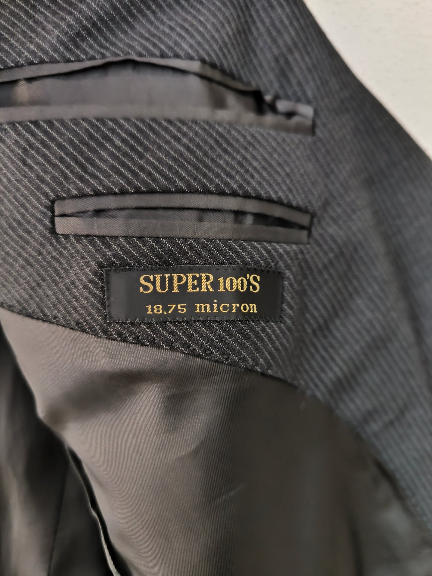 Blazer Abital Super 100's merino nero gessatino