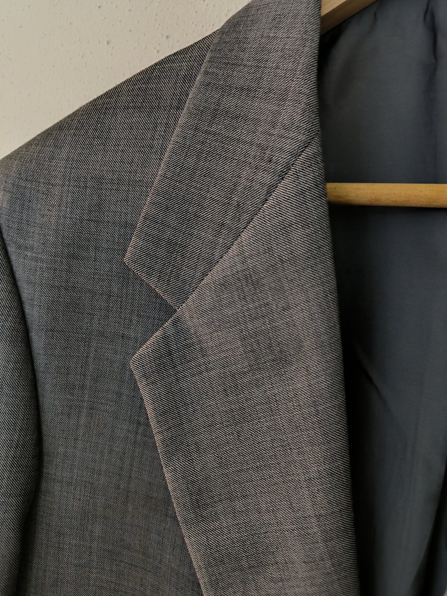 Blazer Lebole grigio in lana merino tg 48