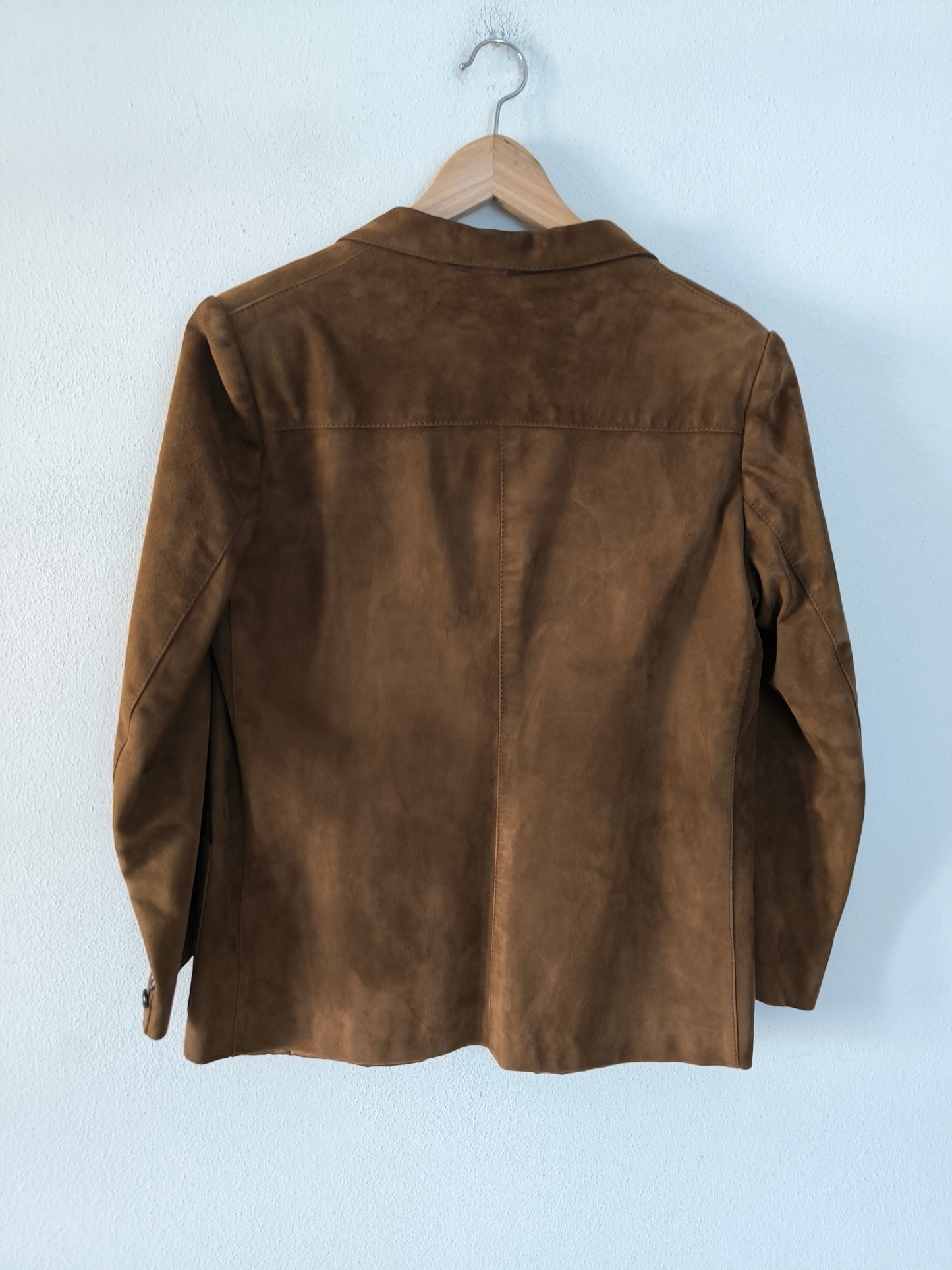 Blazer in pelle scamosciata marrone