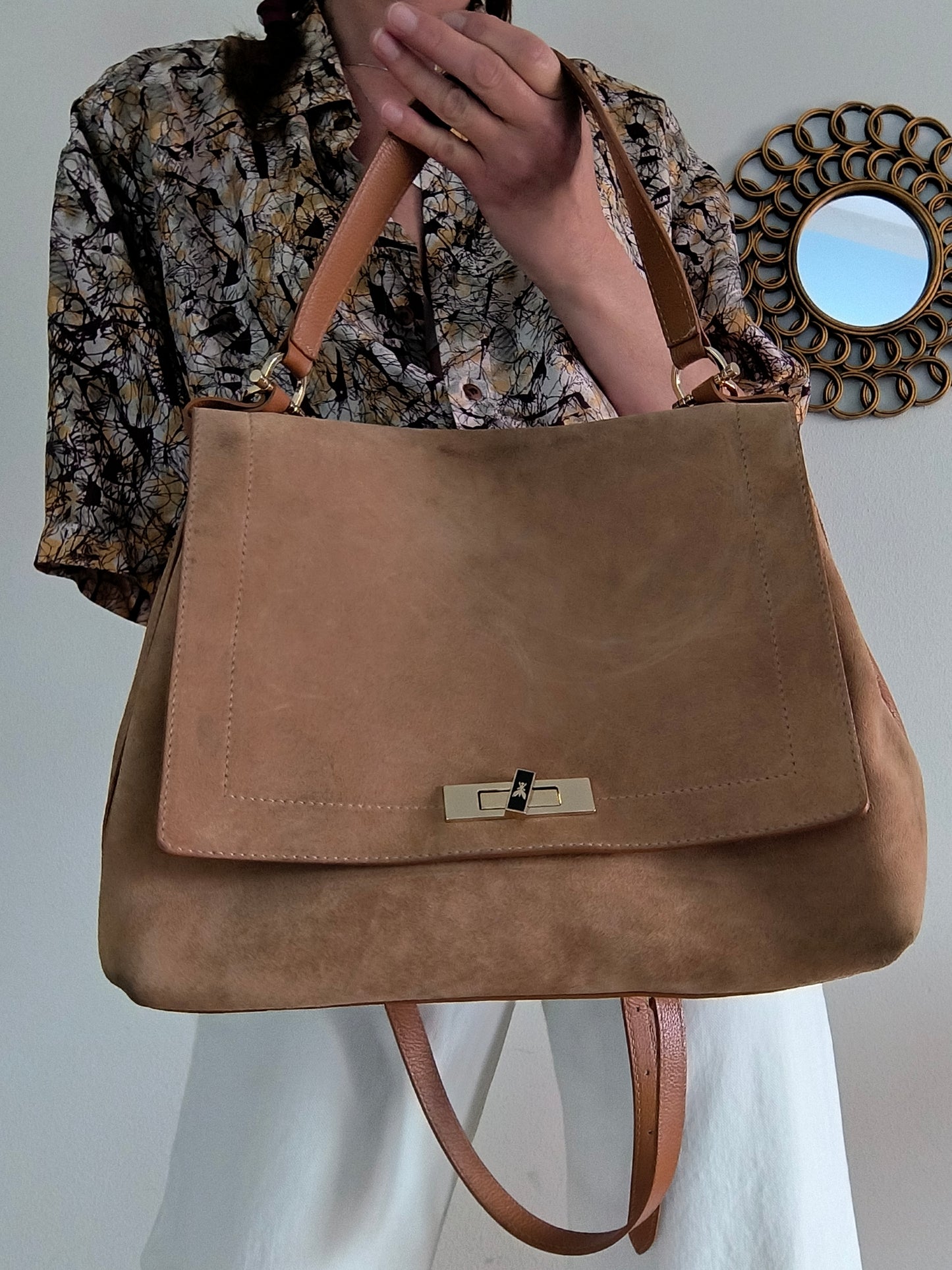 Borsa in suede e pelle Patrizia Pepe