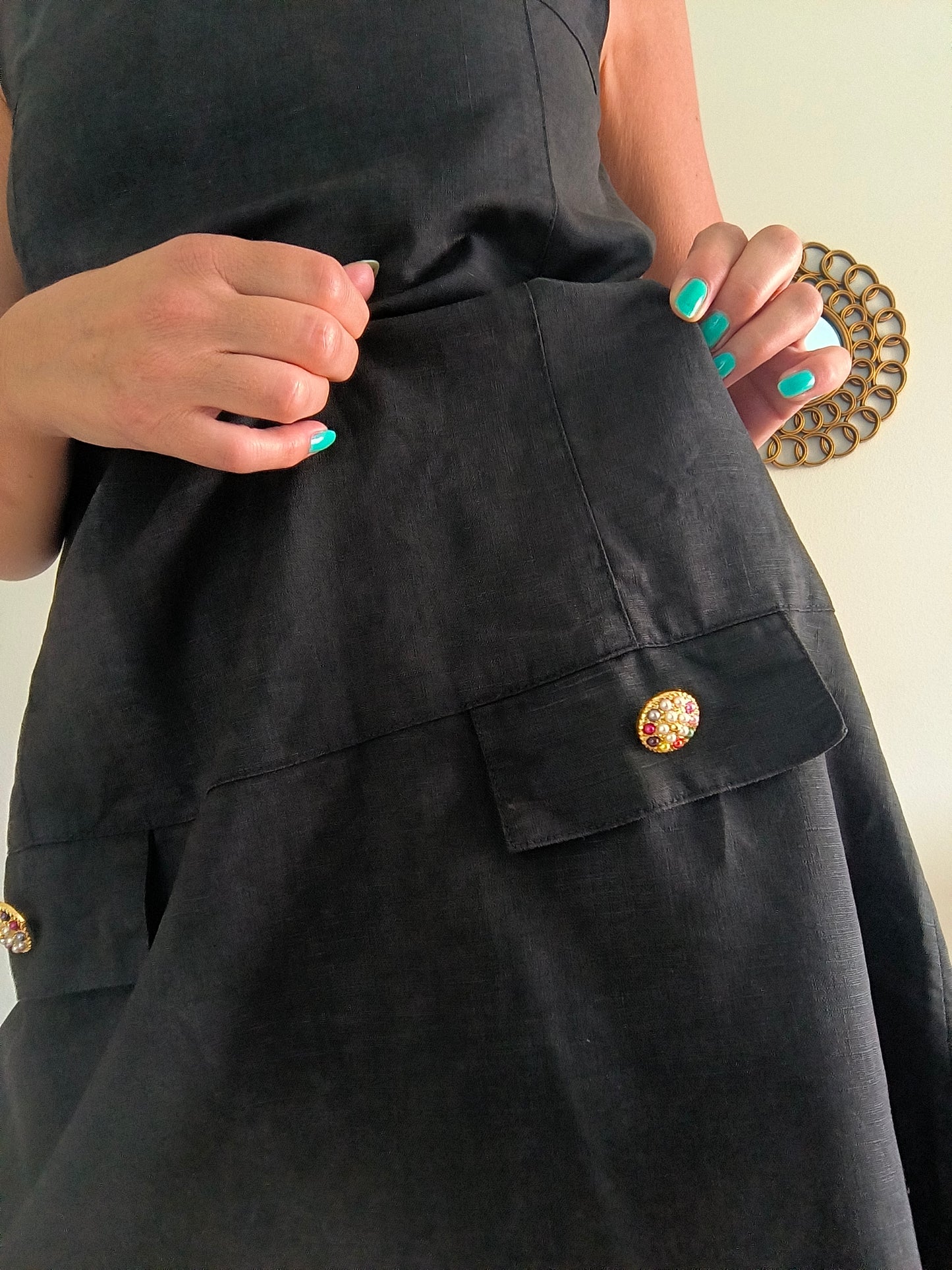 Abito vintage Egoiste in lino e cotone