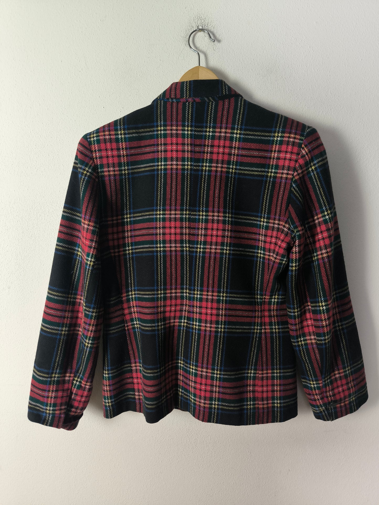 Blazer in tartan rosso/nero tg M