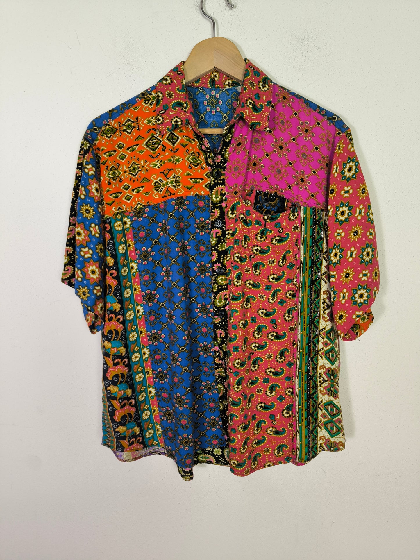 Camicia indonesiana unisex in cotone multicolore One size