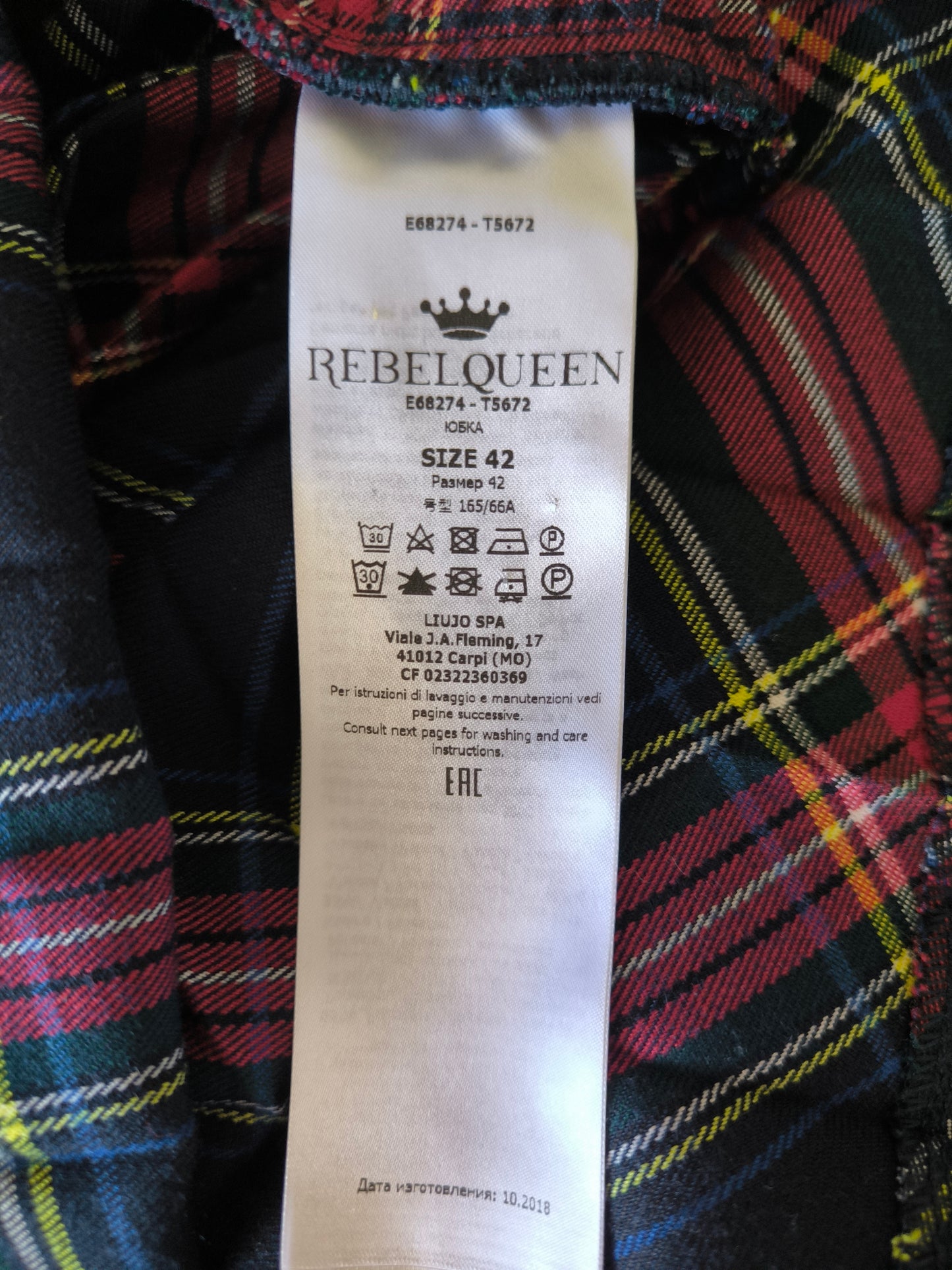 Gonna tartan Rebel Queen by Liu Jo tg M