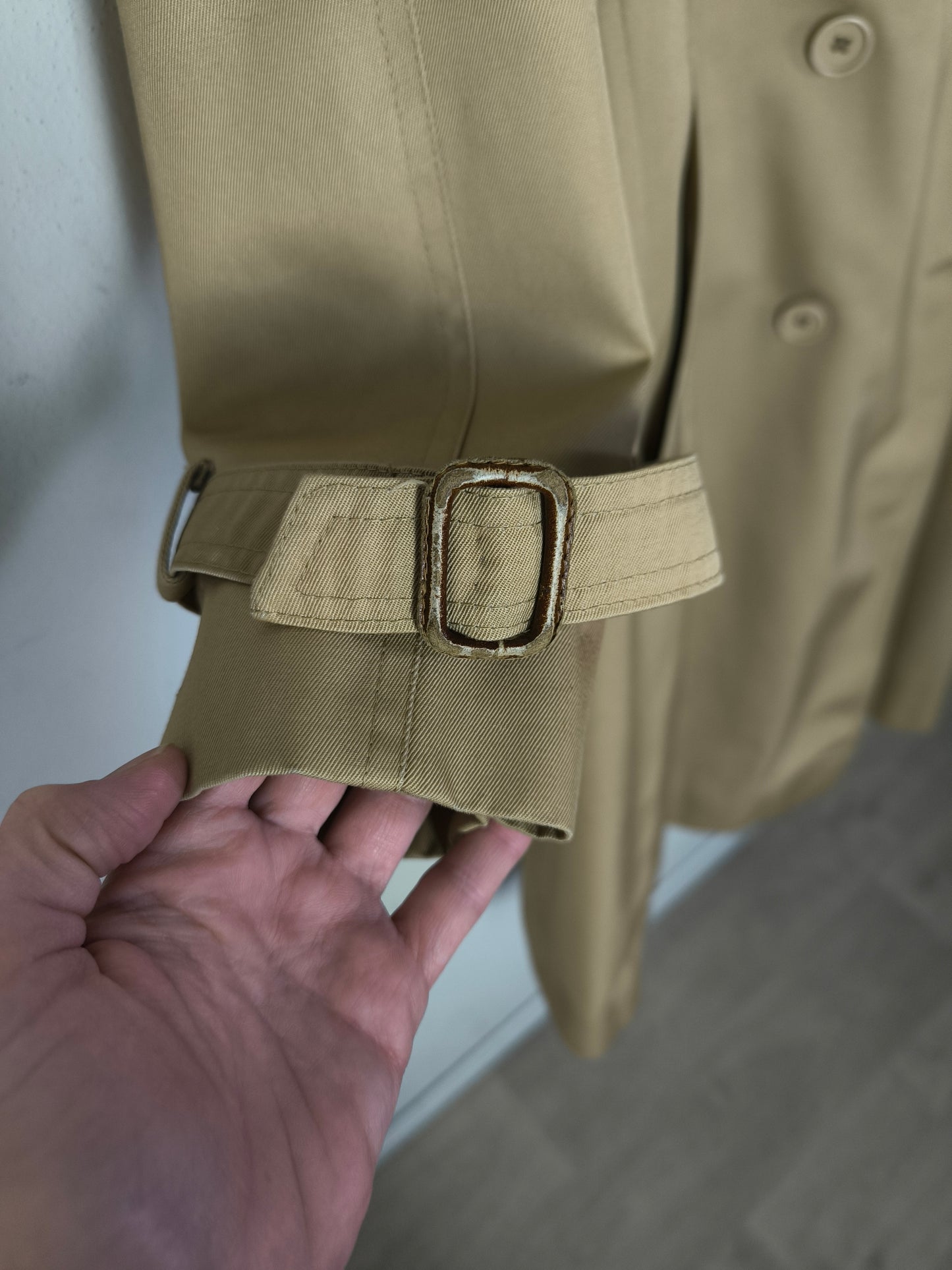 Trench impermeabile vintage sabbia tg M