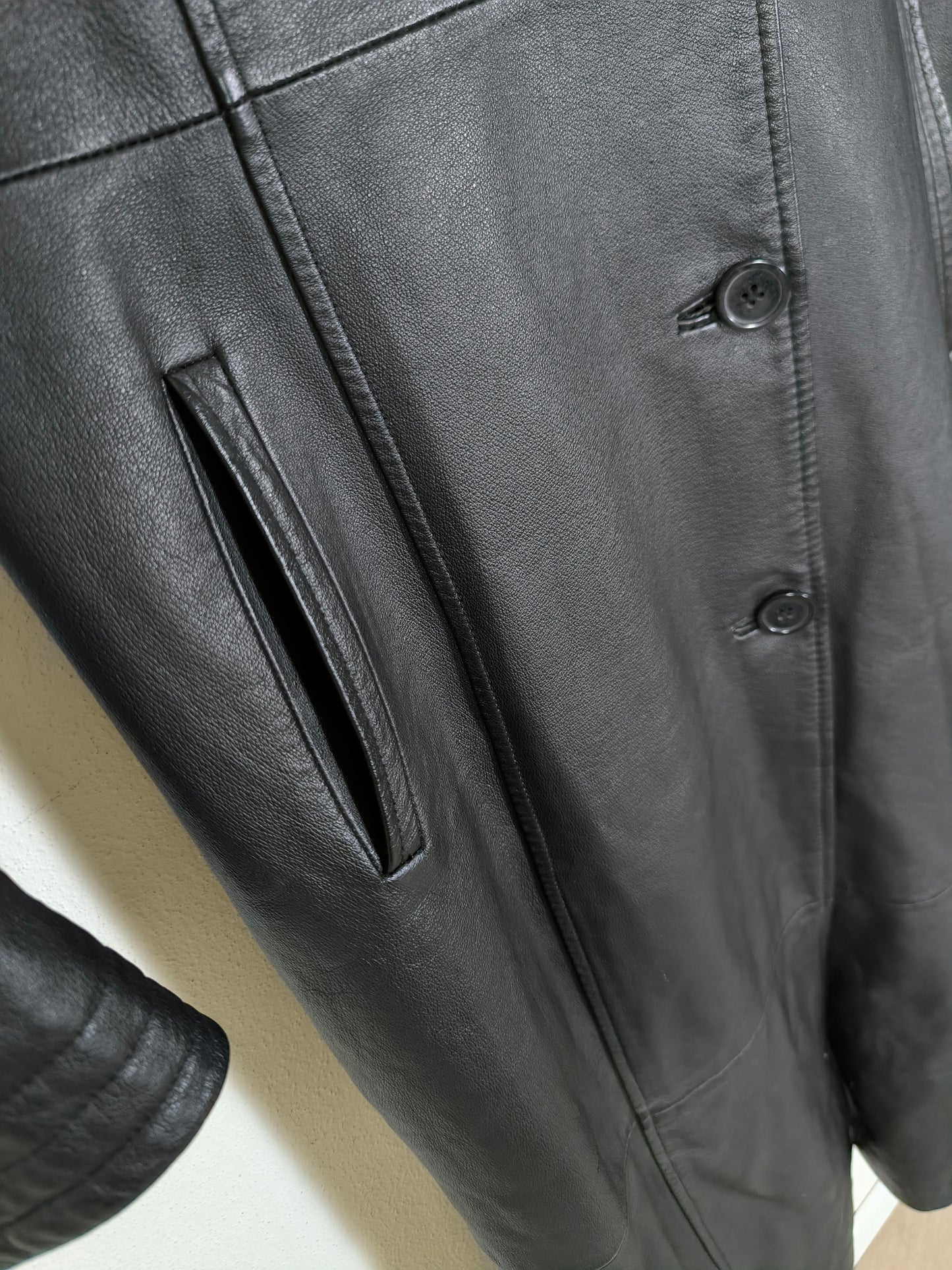 Cappotto vera pelle nero