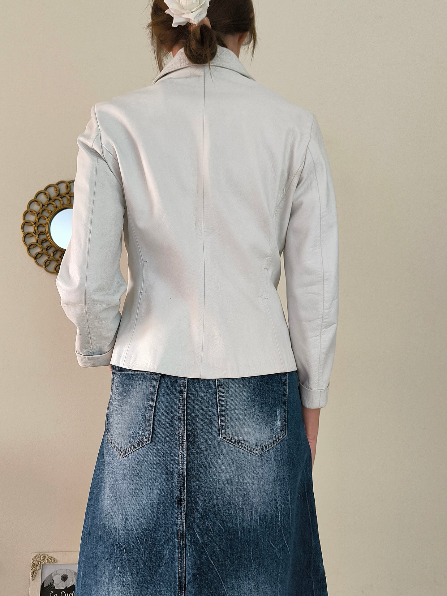 Blazer vera pelle bianco