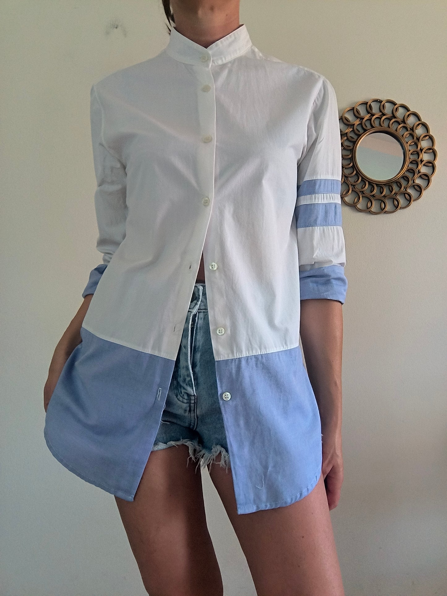 Camicia bianca/azzurra Clap Your Hand