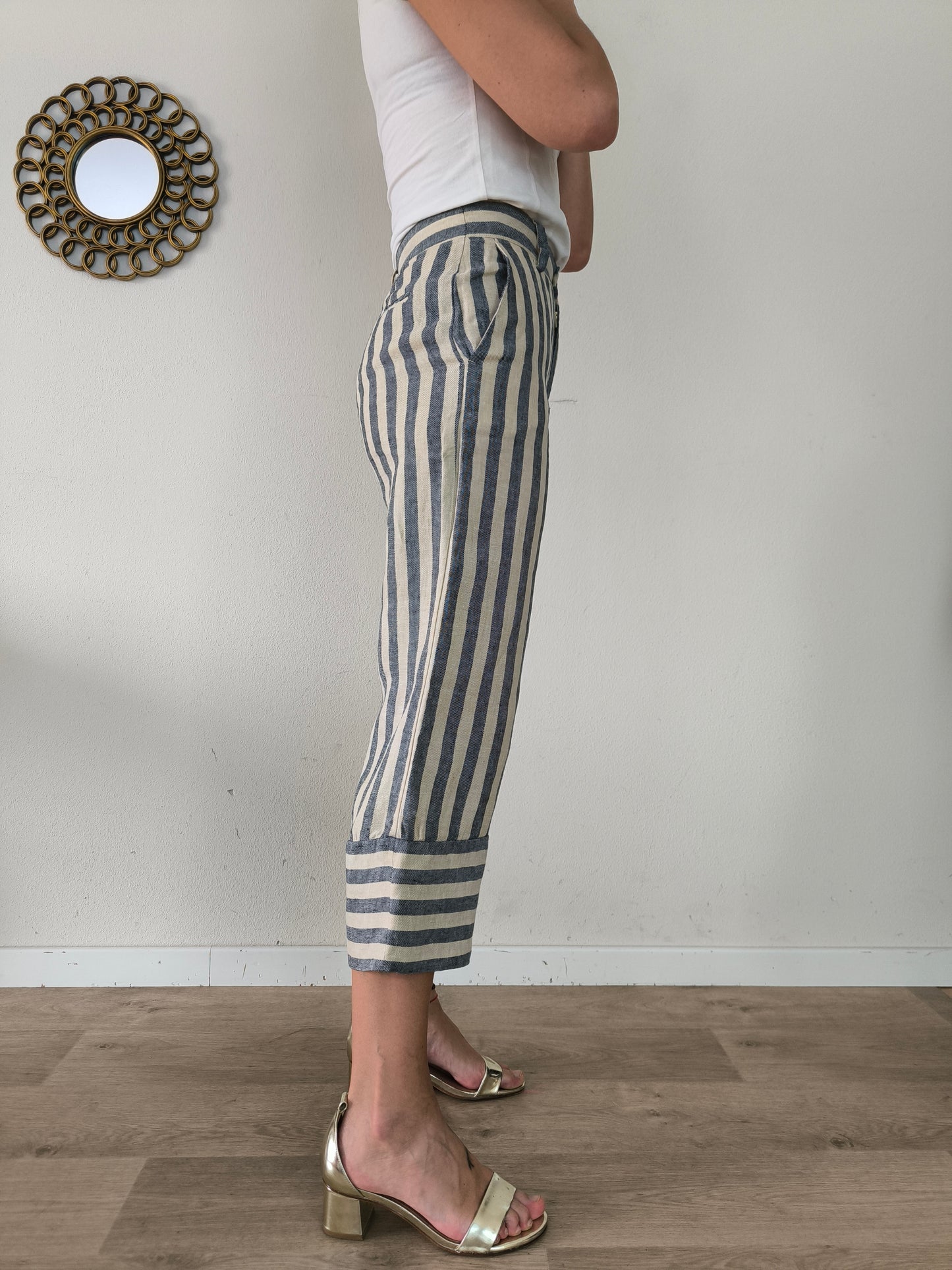 Pantalone Twin Set rigato in cotone