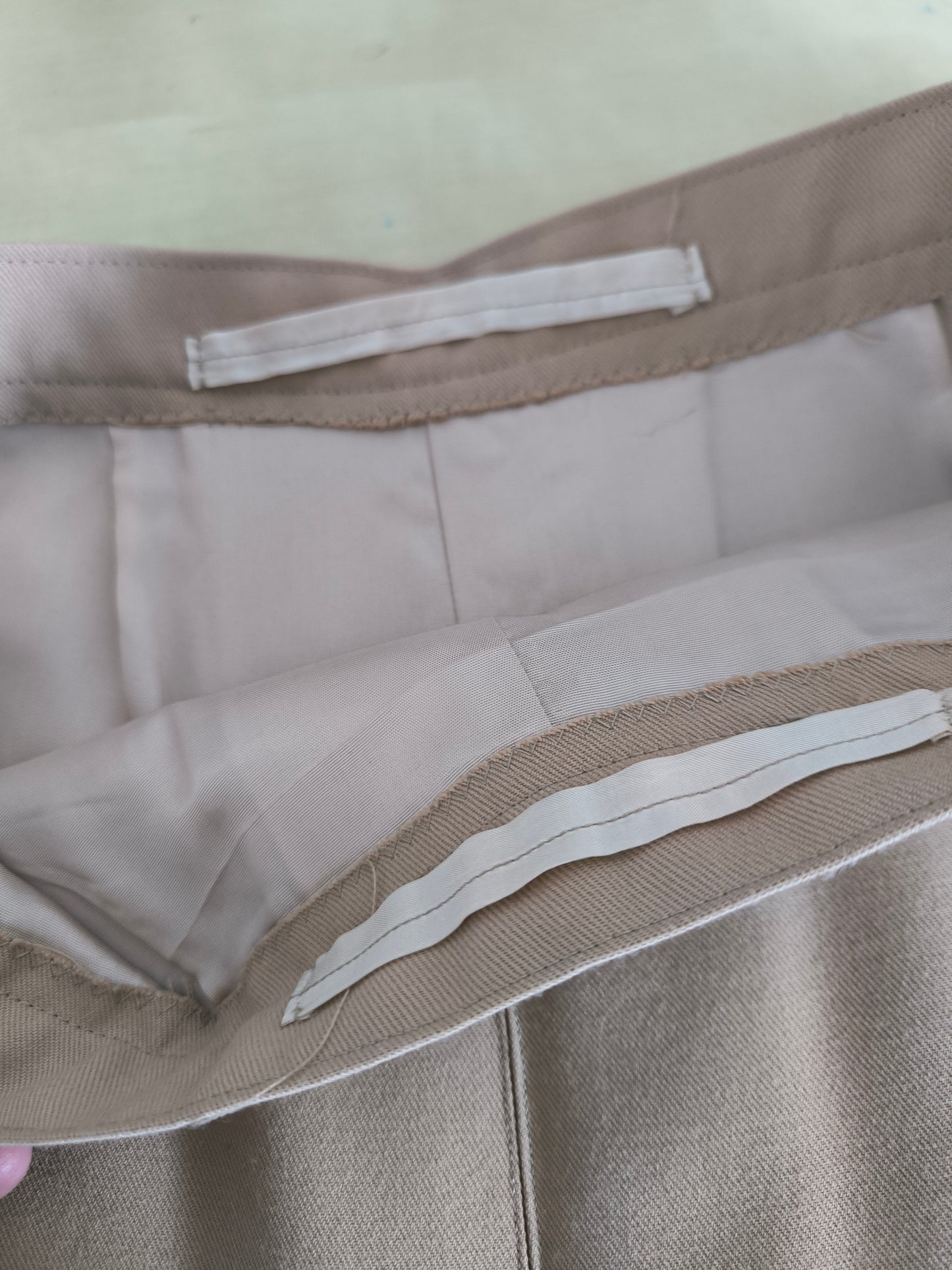 Gonna godet 1960/70s in lana rasata color crema