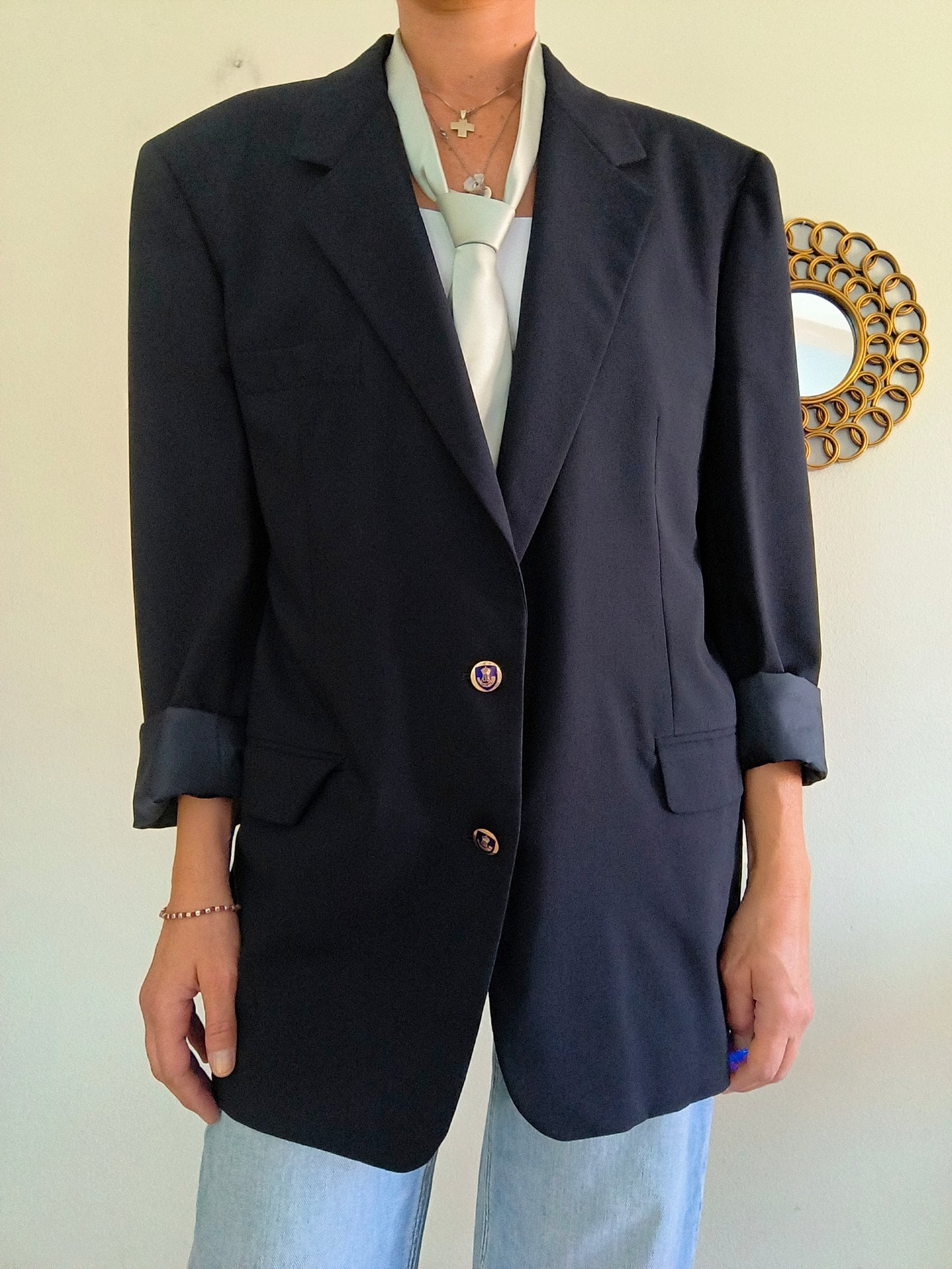 Blazer Corneliani blu pura lana vergine