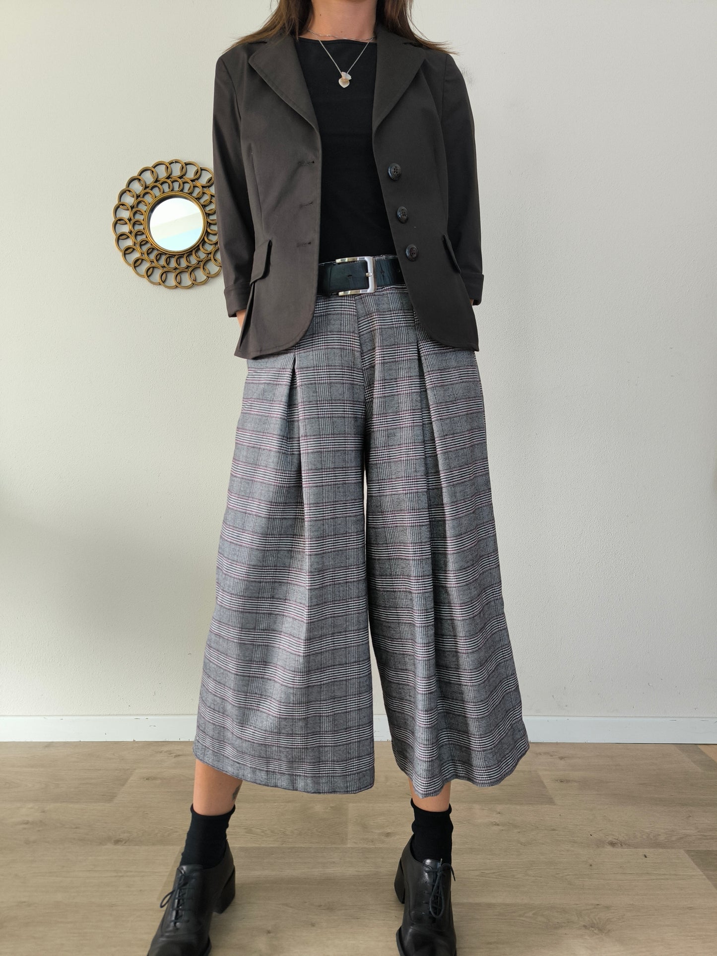 Pantalone ampio Susy Mix fantasia principe di Galles tg