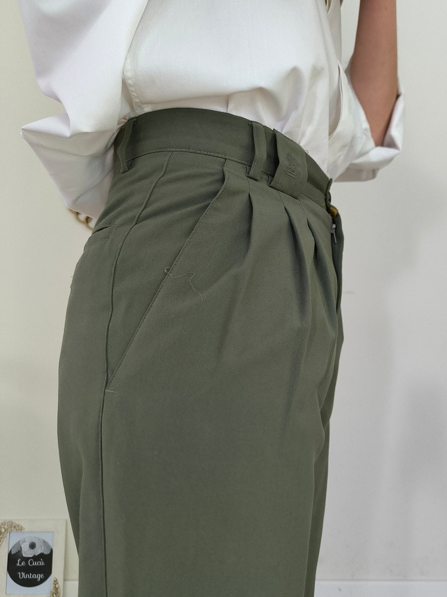 Pantalone No Strike olive anni 80 tg 42