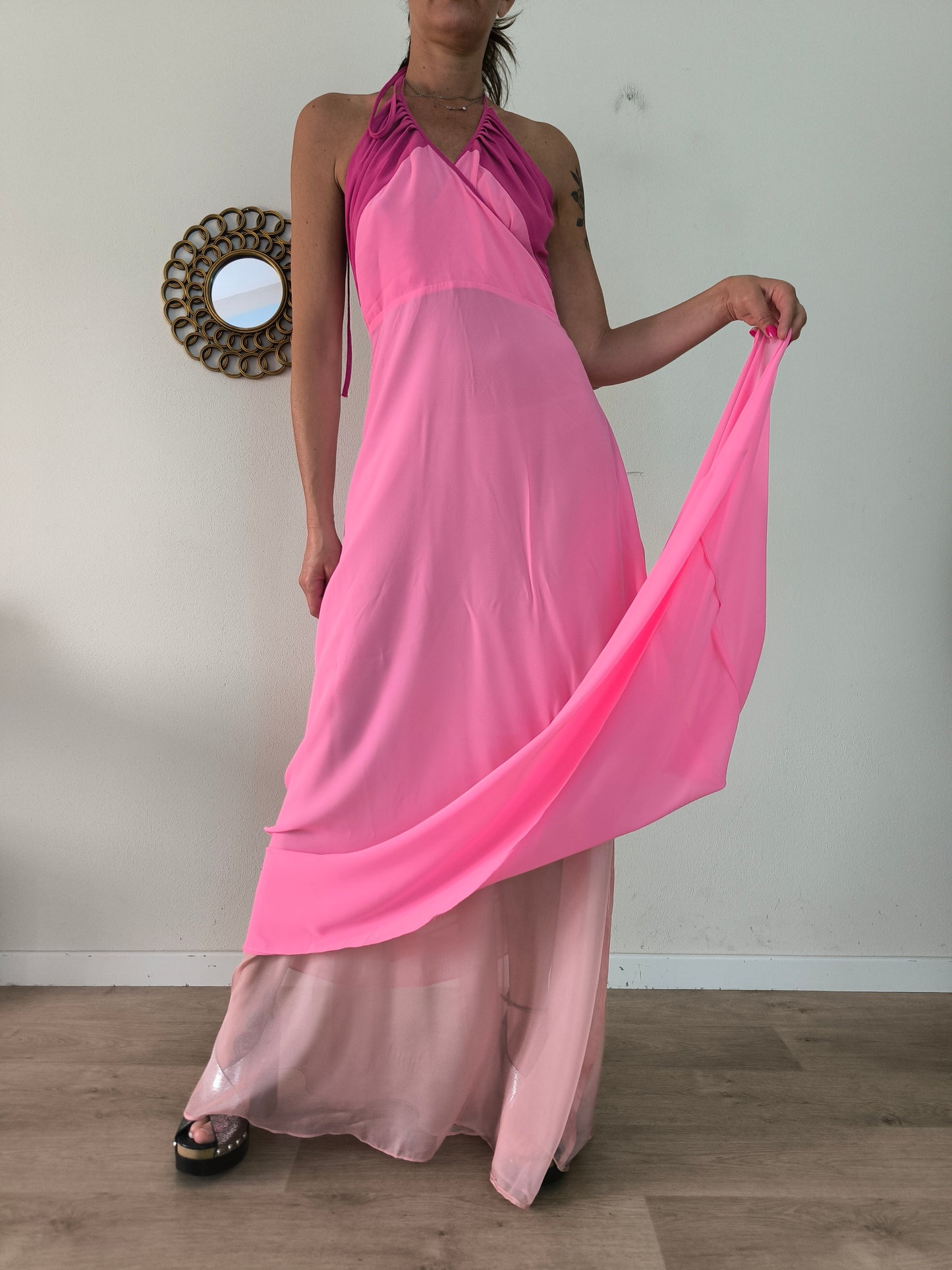 Abito lungo rosa