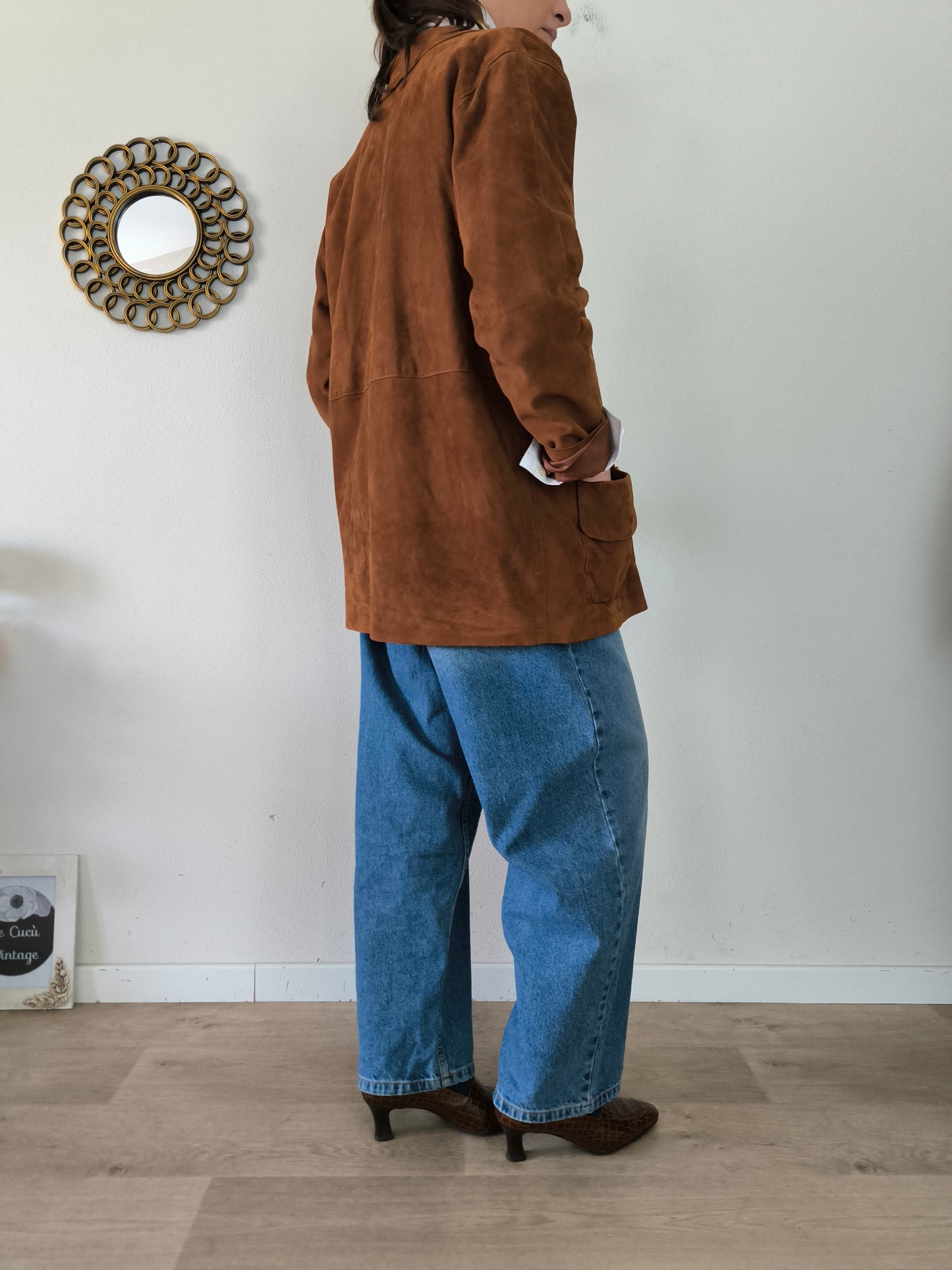 Giacca in pelle scamosciata