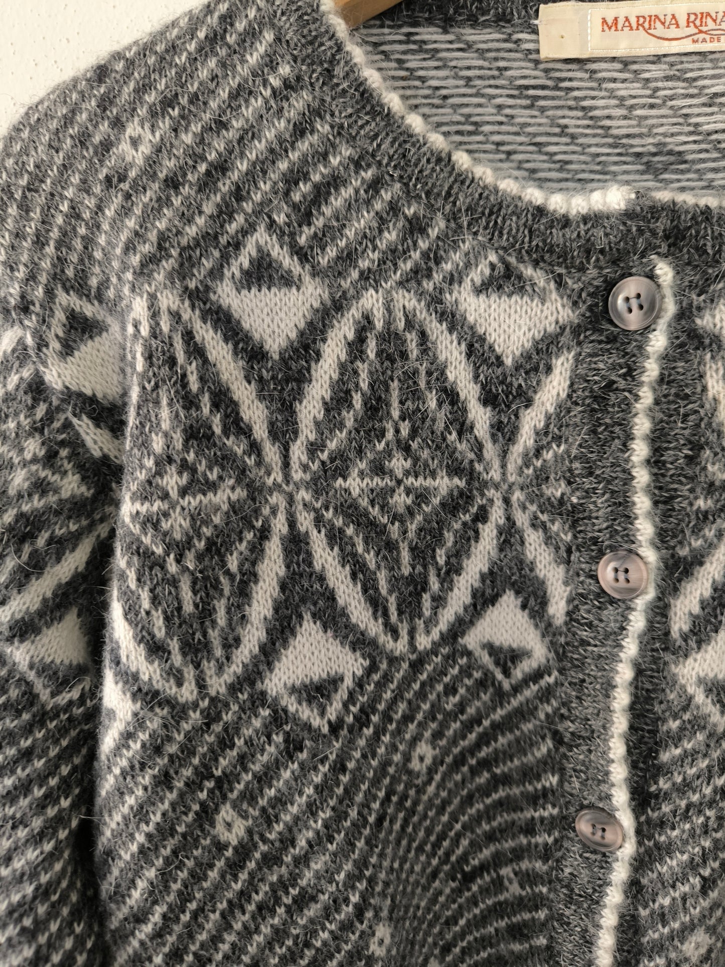 Cardigan Marina Rinaldi grigio bianco