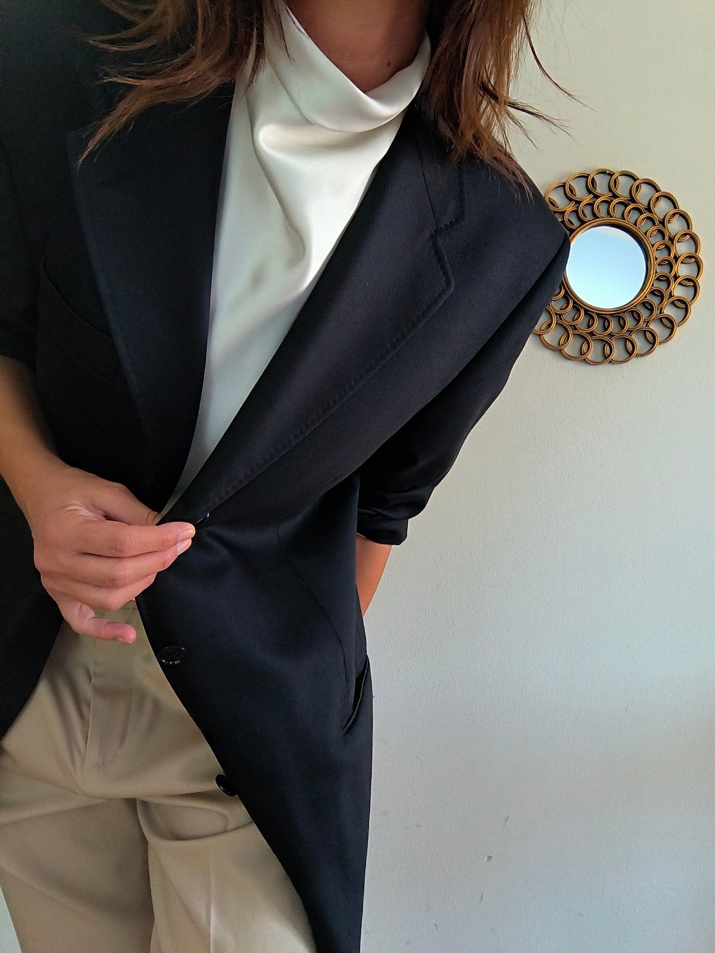 Blazer unisex nero Micheli Super 100's merino Extrafine