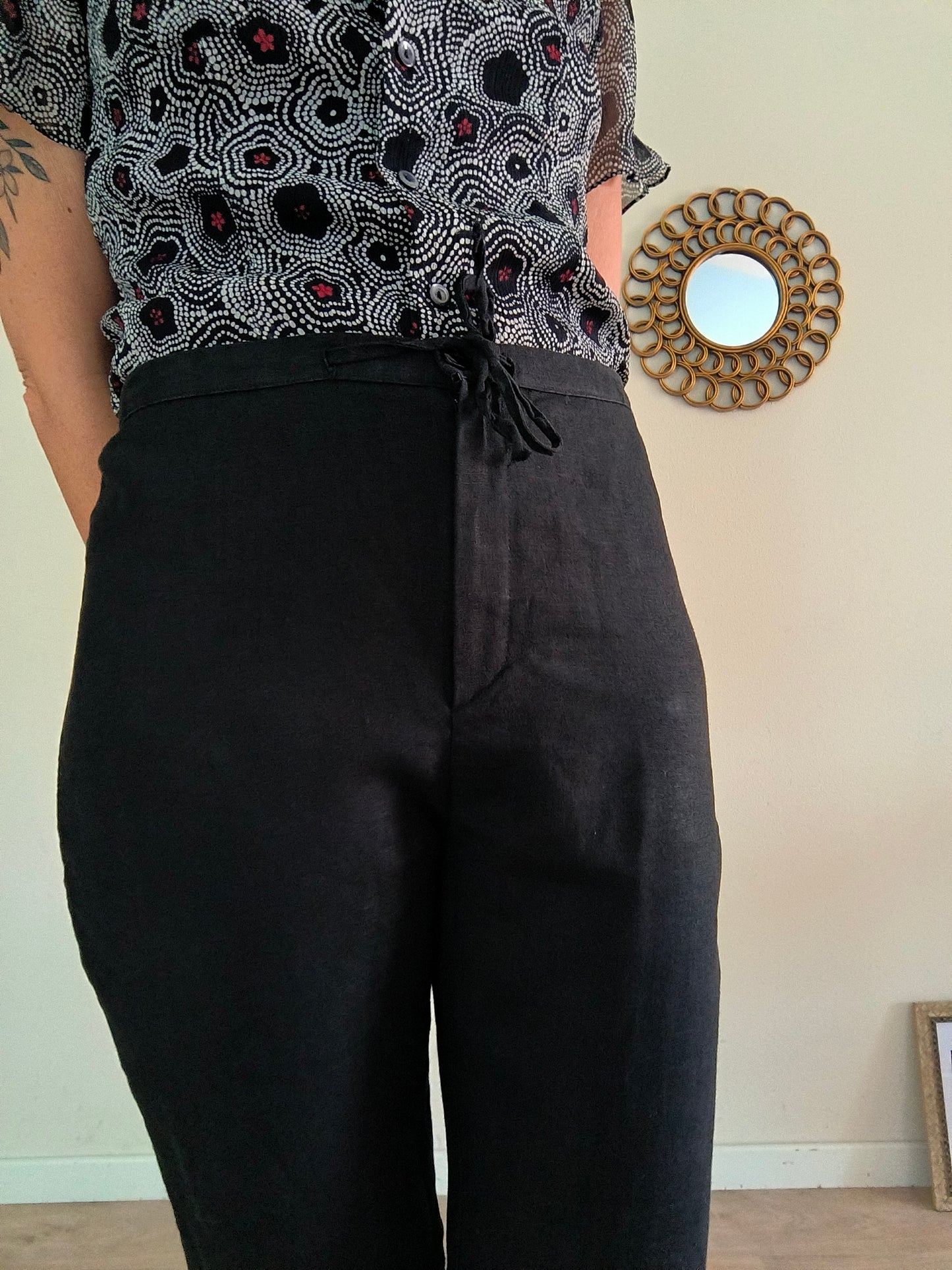 Pantalone in lino nero size S/M