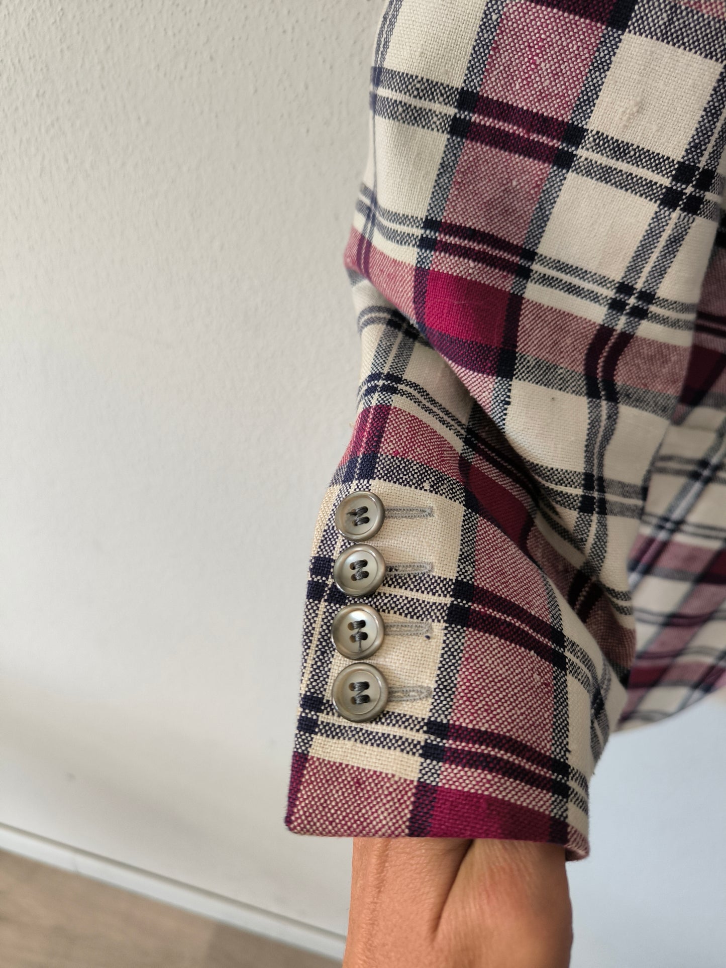 Blazer sartoriale vintage unisex a quadri tg M