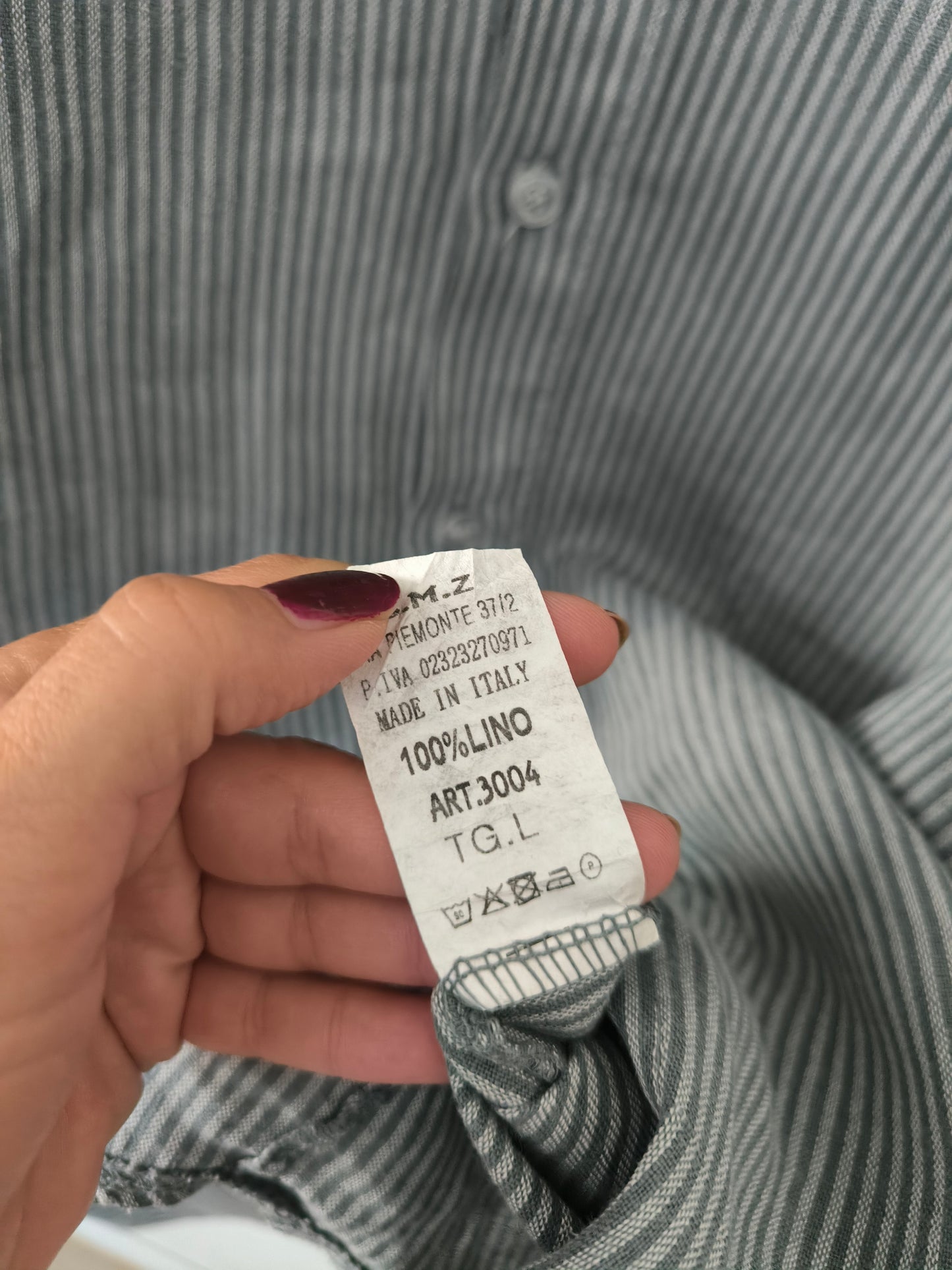 Camicia unisex in lino grigio