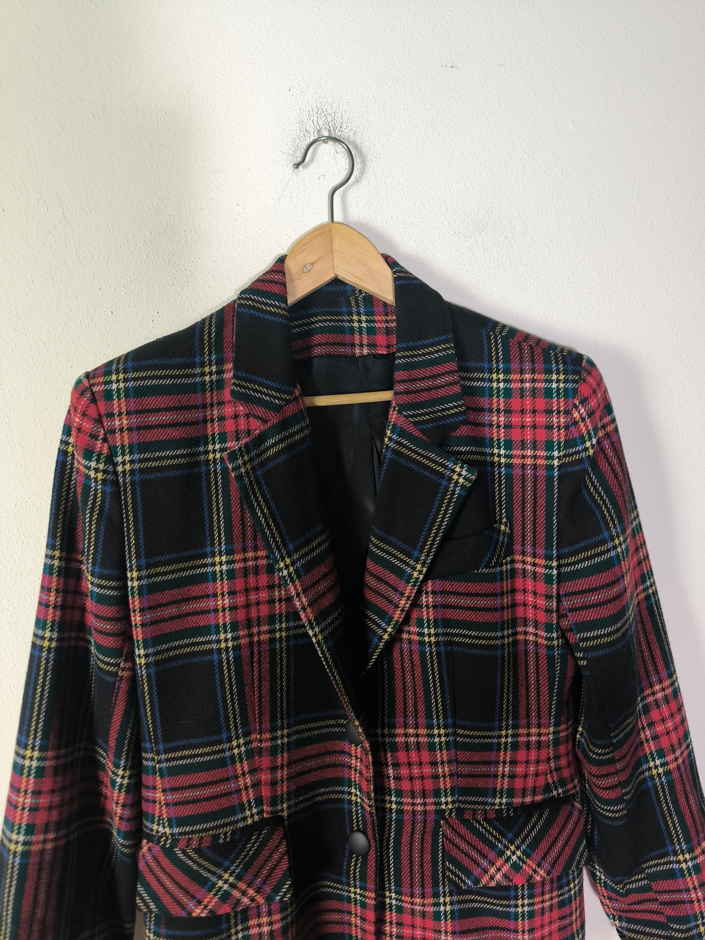 Blazer in tartan rosso/nero tg M